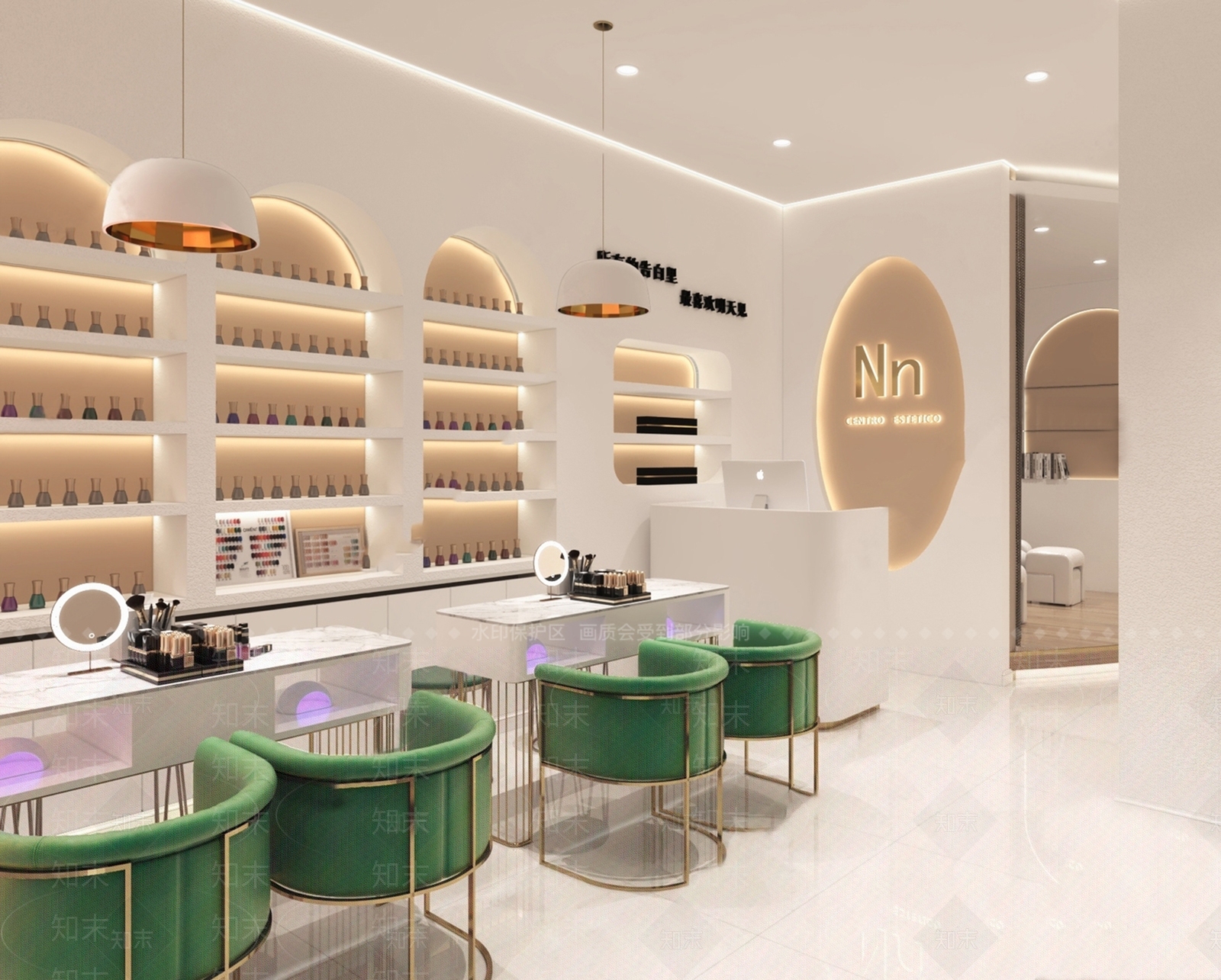 现代美甲店SU模型下载【ID:1143830672】