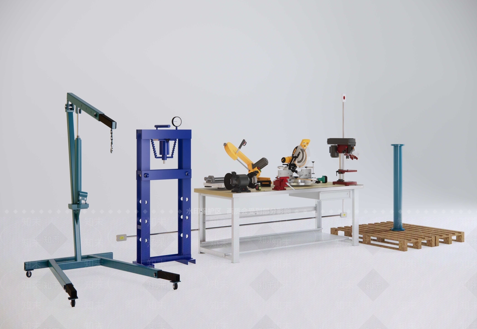 汽车维修工具组合SU模型下载【ID:1143834924】