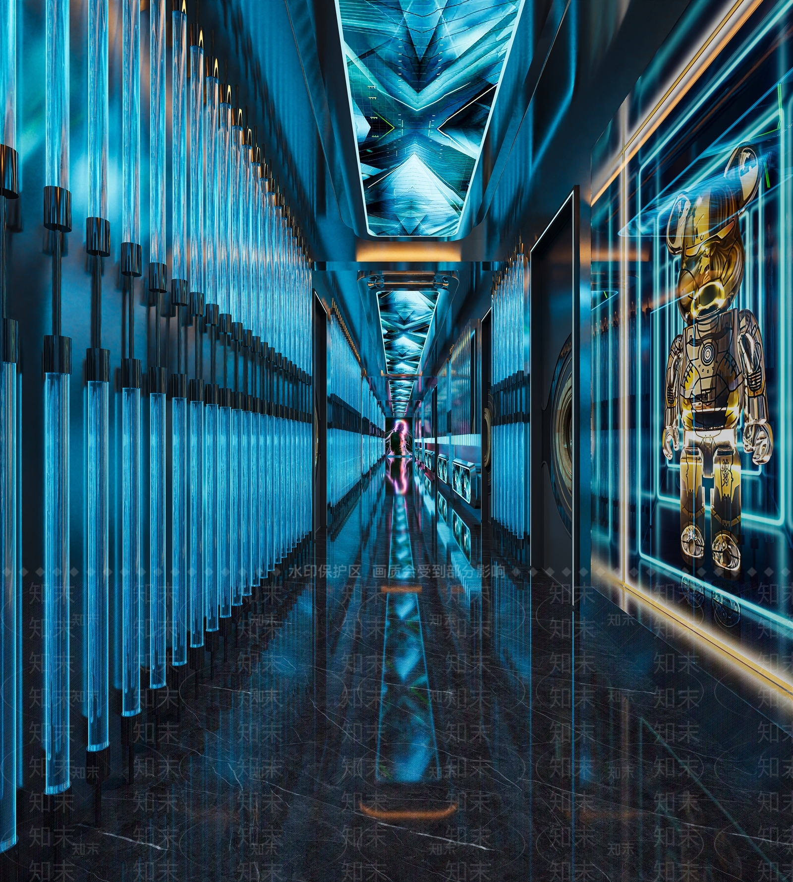 现代KTV走廊3D模型下载【ID:1143839092】