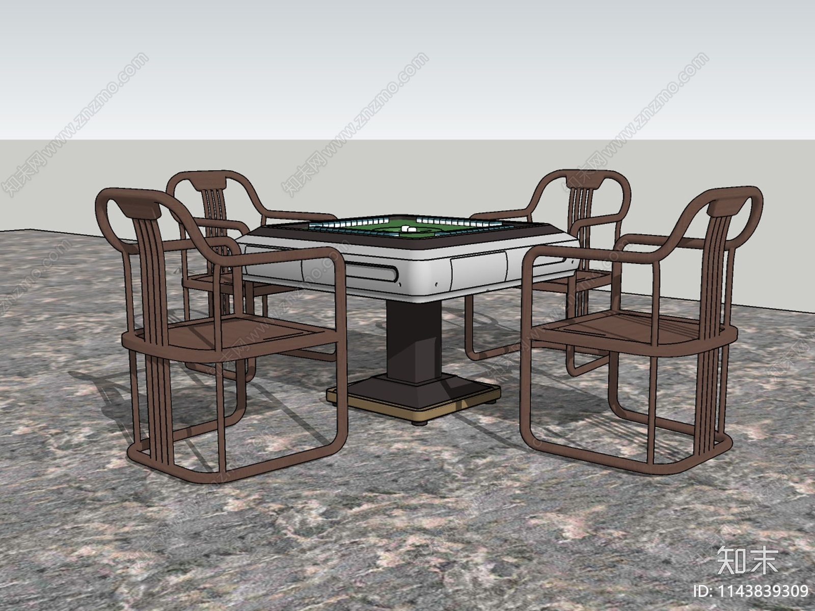自动麻将桌椅SU模型下载【ID:1143839309】