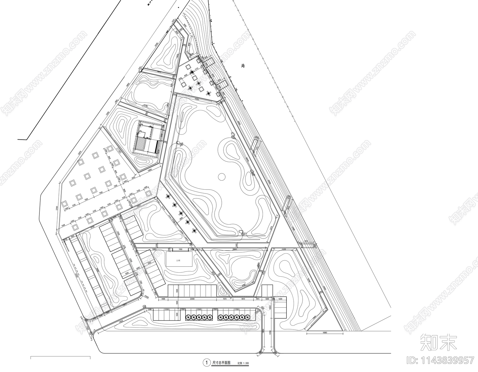 交路口口袋公园景观cad施工图下载【ID:1143839957】