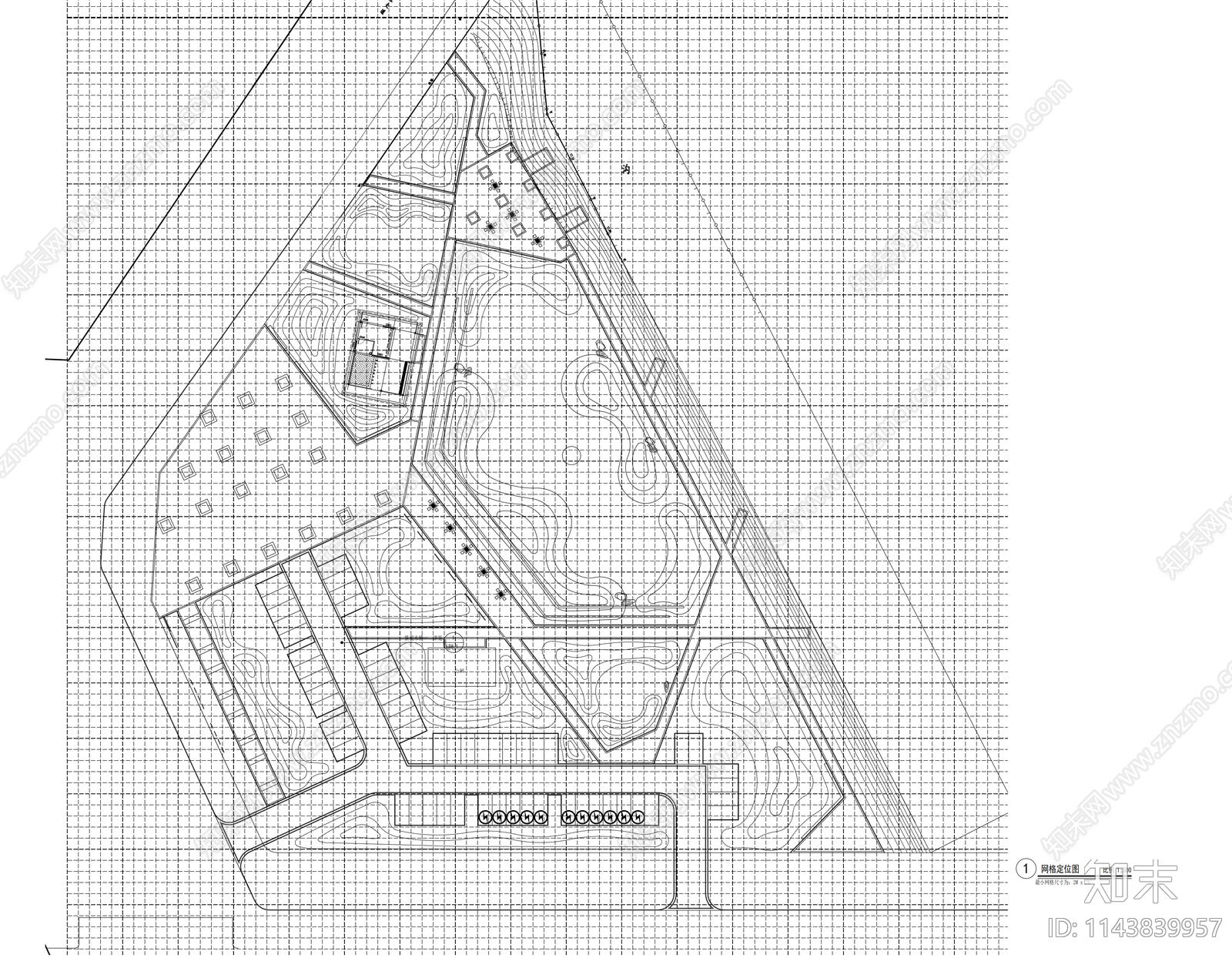 交路口口袋公园景观cad施工图下载【ID:1143839957】