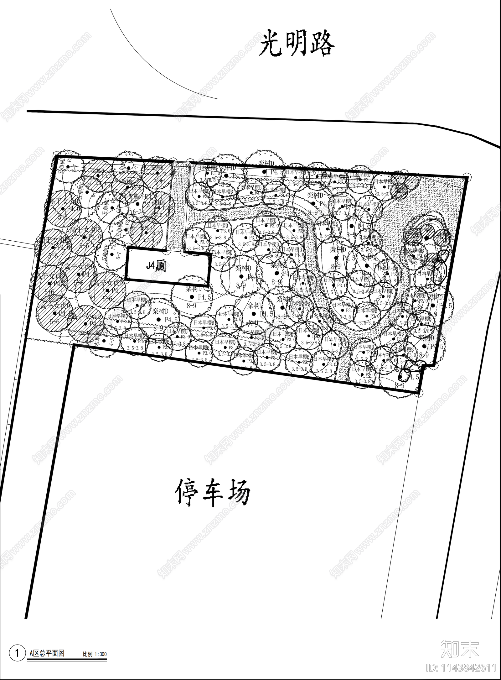 休闲口袋公园cad施工图下载【ID:1143842611】