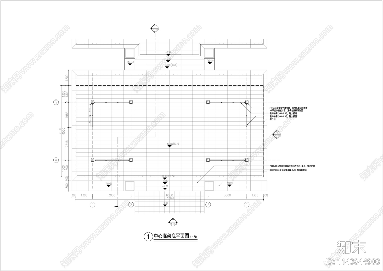 新中式景观廊架详图cad施工图下载【ID:1143844903】