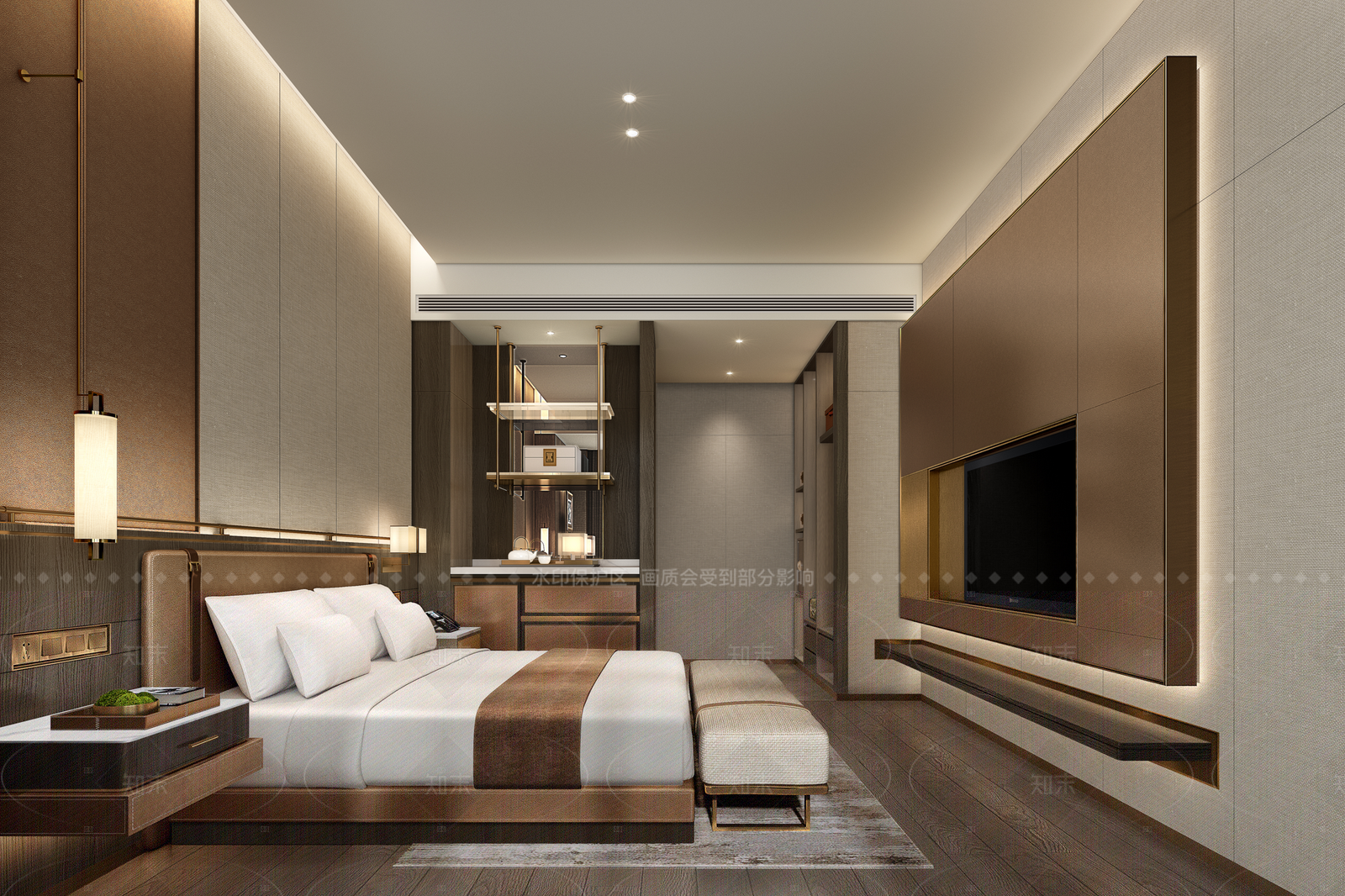 新中式酒店客房SU模型下载【ID:1216015641】