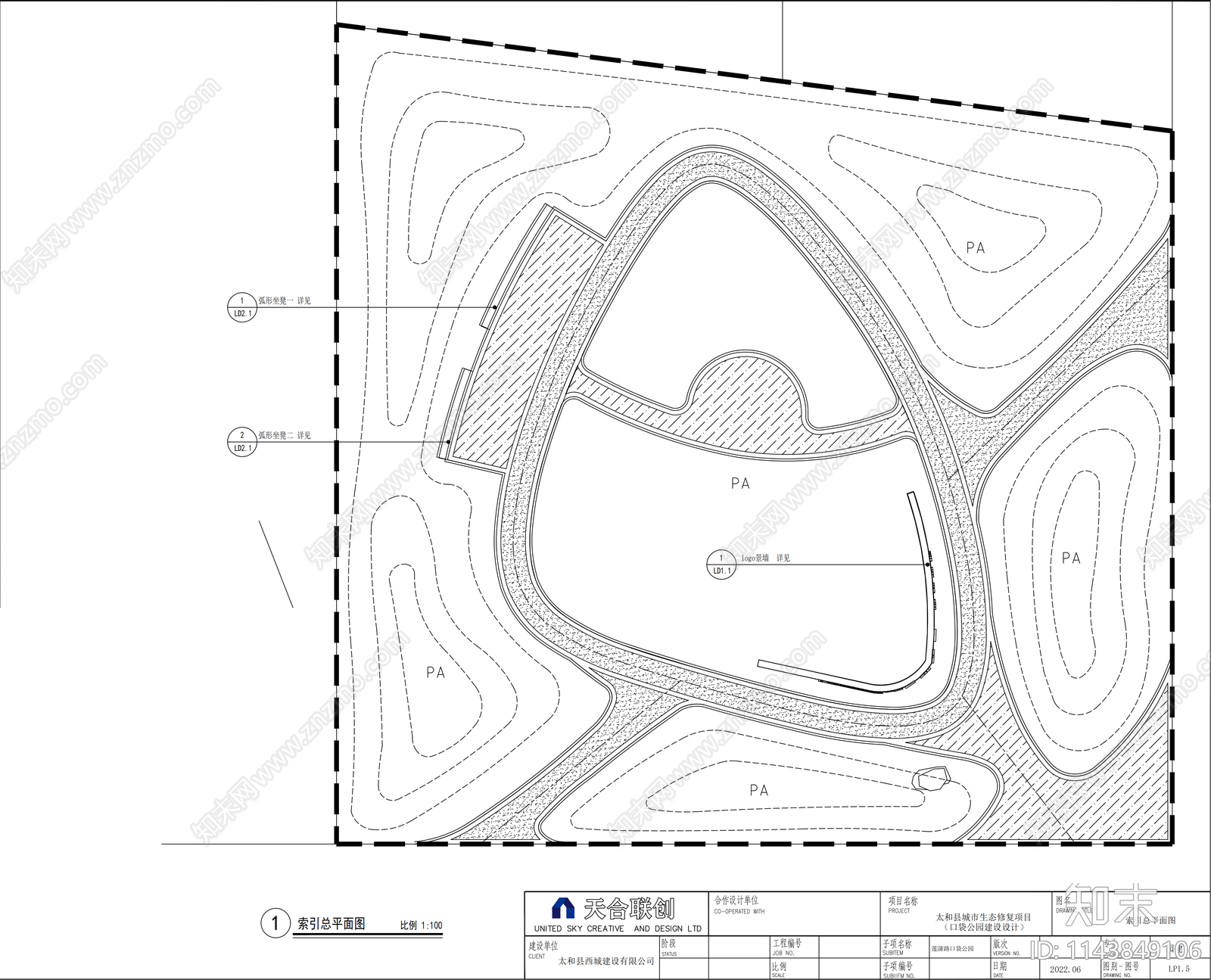 休闲绿地口袋公园景观cad施工图下载【ID:1143849106】