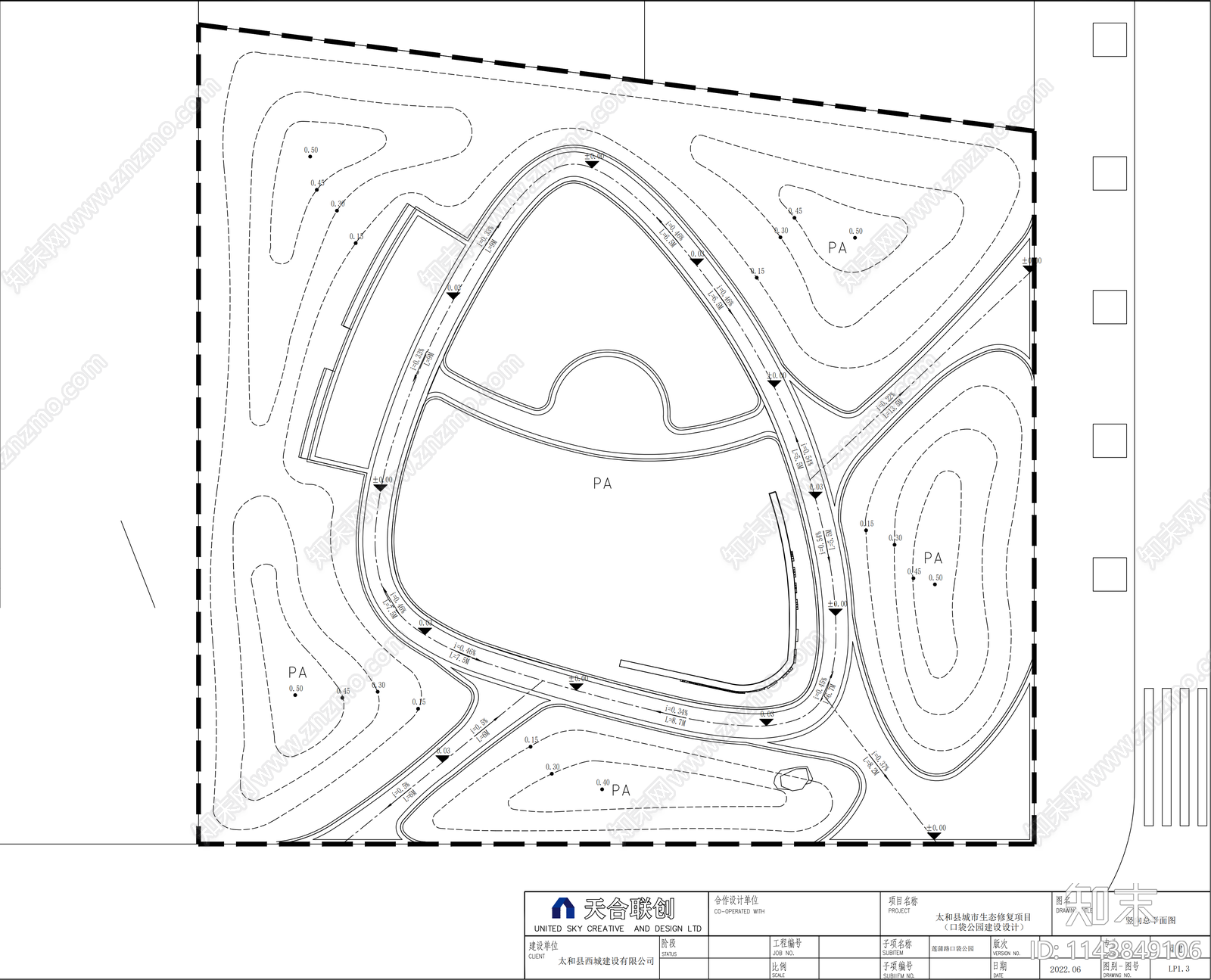 休闲绿地口袋公园景观cad施工图下载【ID:1143849106】