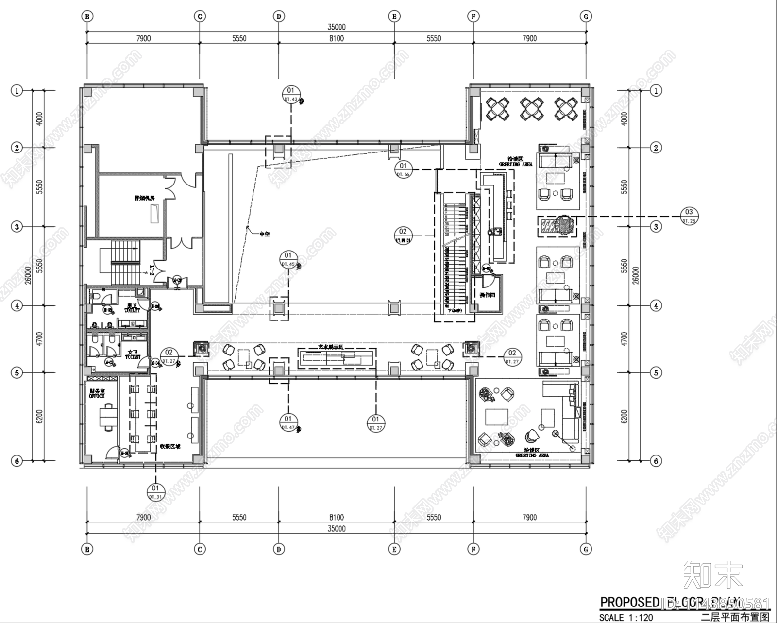 天津南开宸院售楼部中心室内cad施工图下载【ID:1143850581】