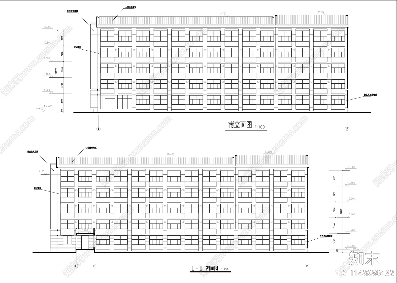 学生宿舍建筑cad施工图下载【ID:1143850432】