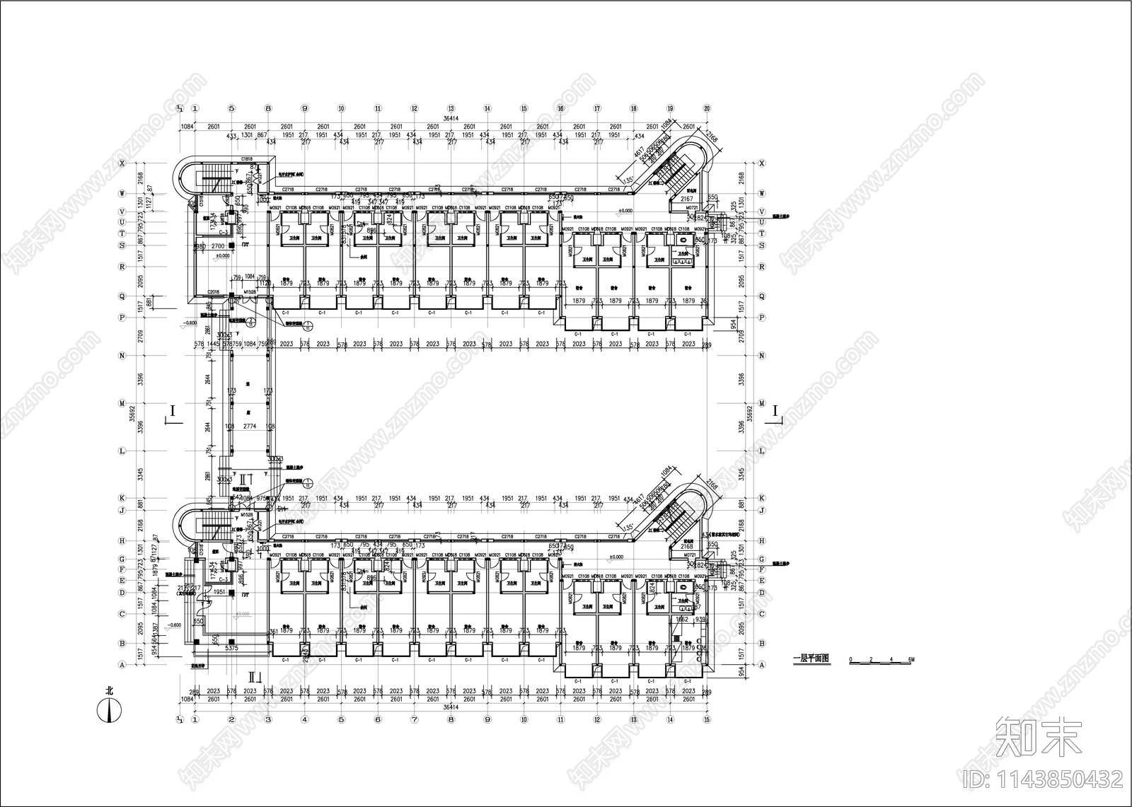 学生宿舍建筑cad施工图下载【ID:1143850432】