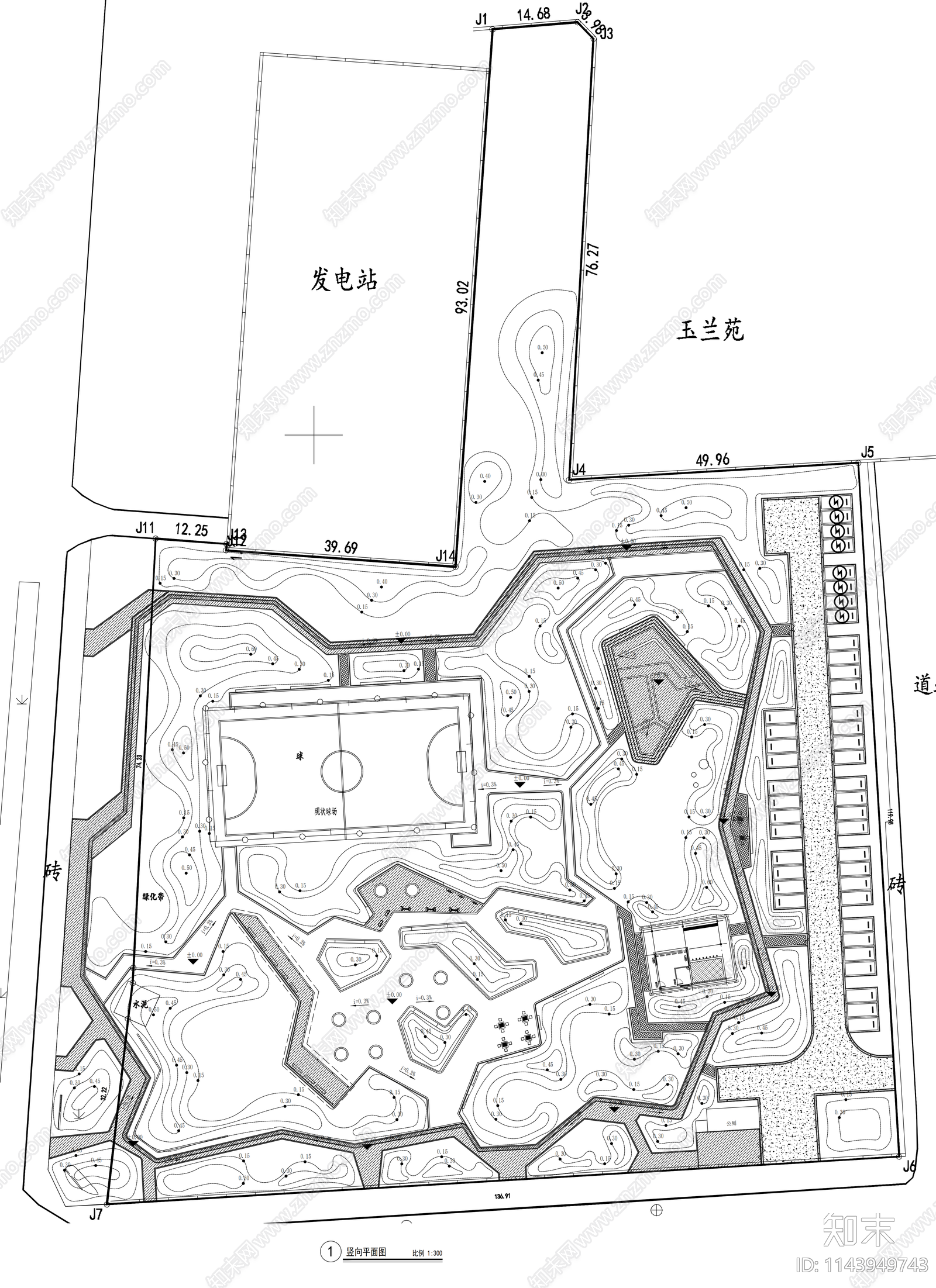 运动休闲口袋公园cad施工图下载【ID:1143949743】