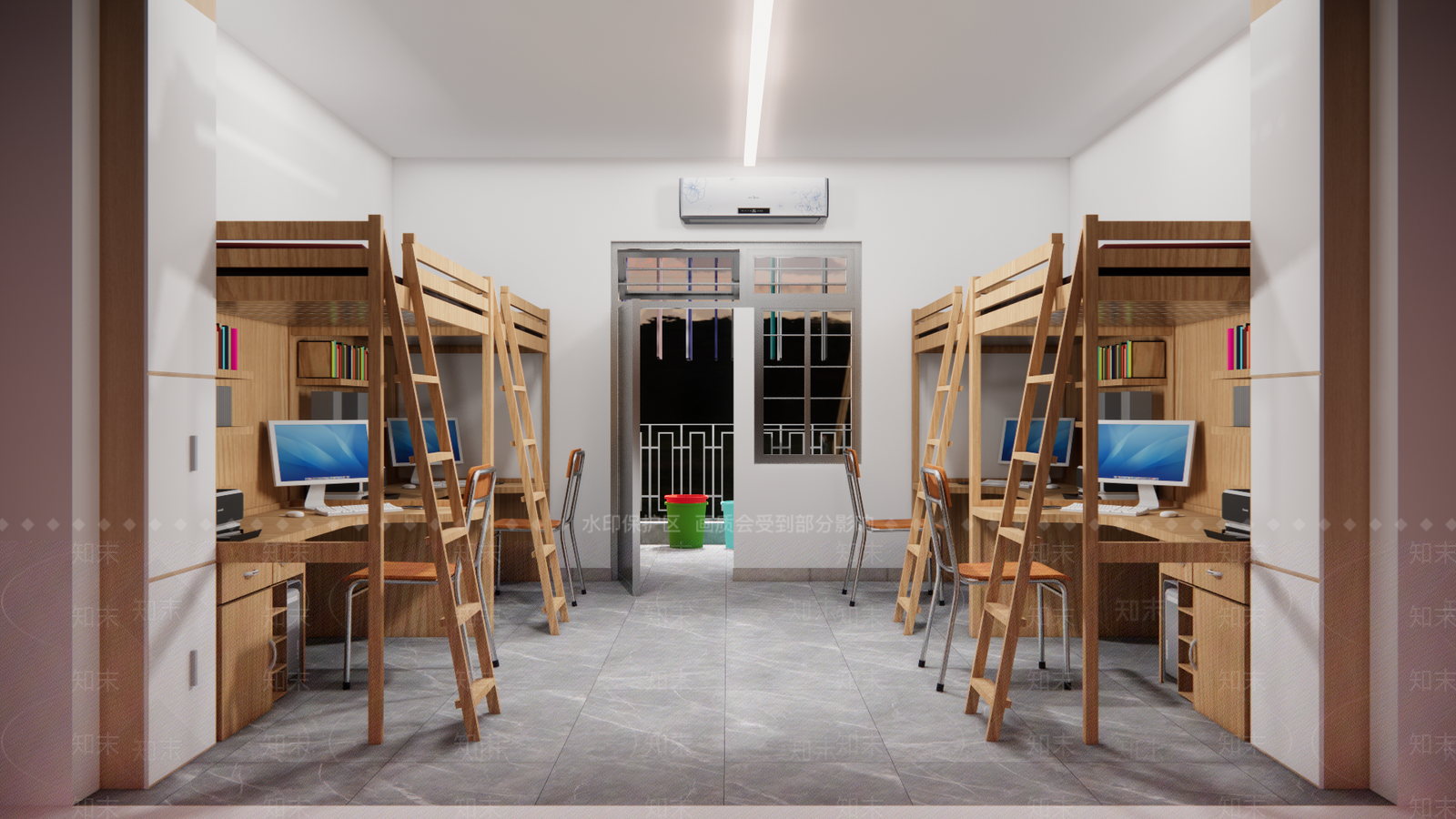 现代大中小学学生宿舍SU模型下载【ID:1143851407】