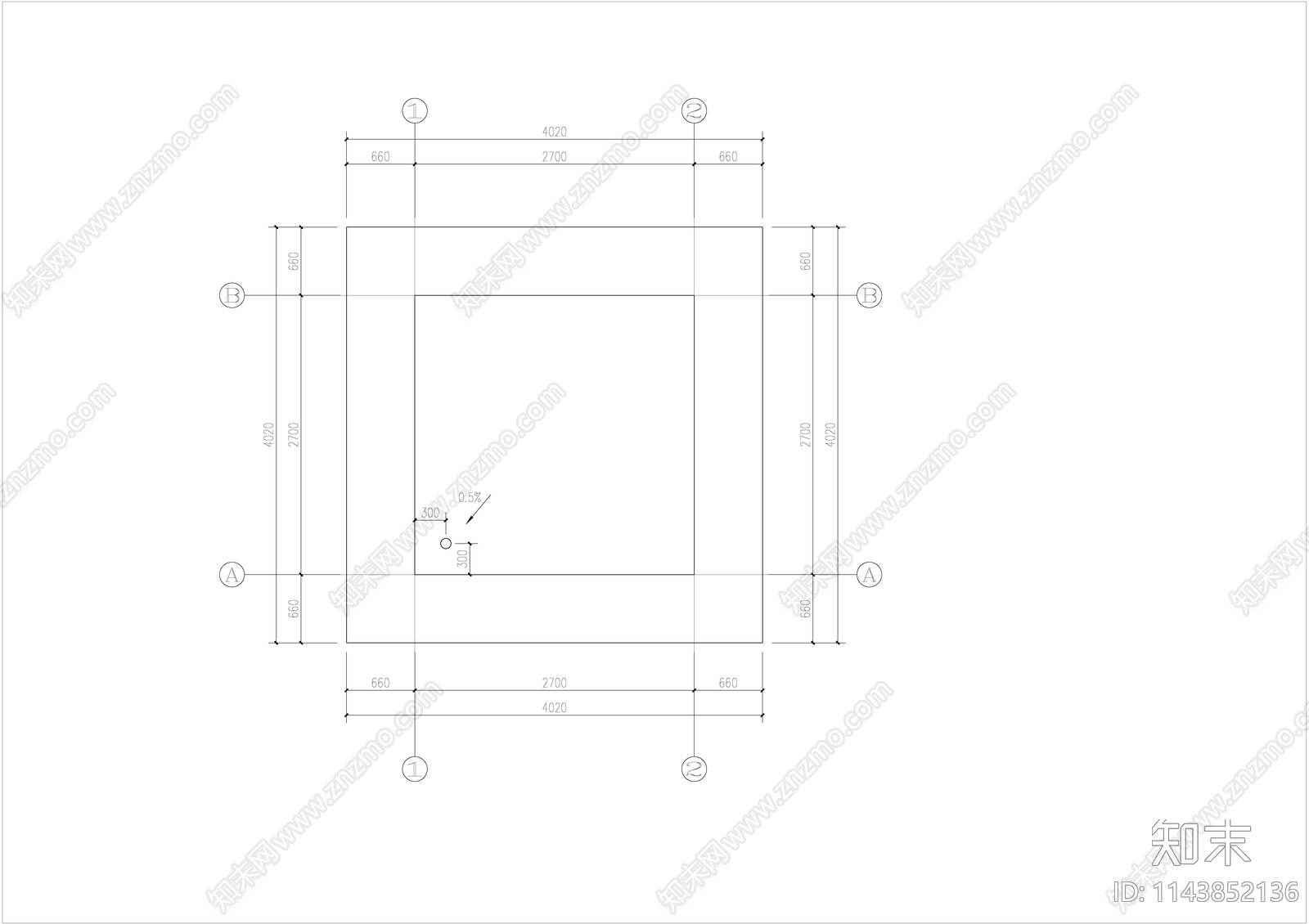 岗亭建筑cad施工图下载【ID:1143852136】