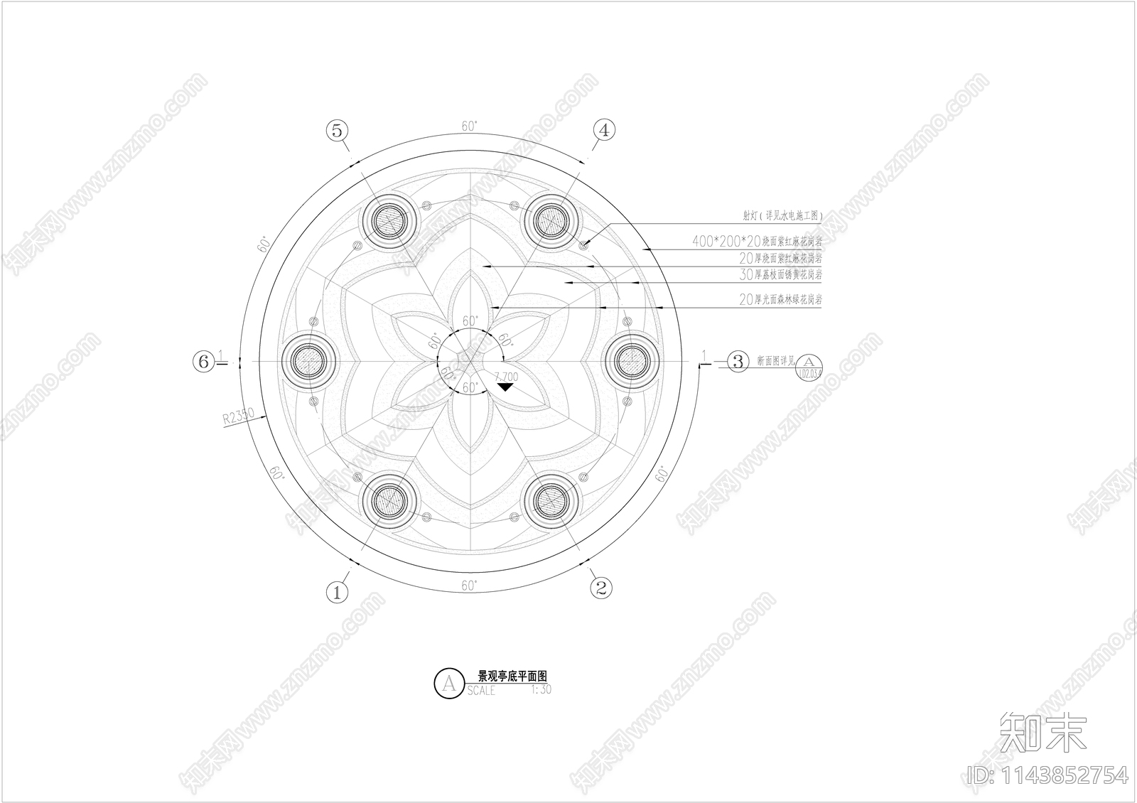 欧式景观亭cad施工图下载【ID:1143852754】