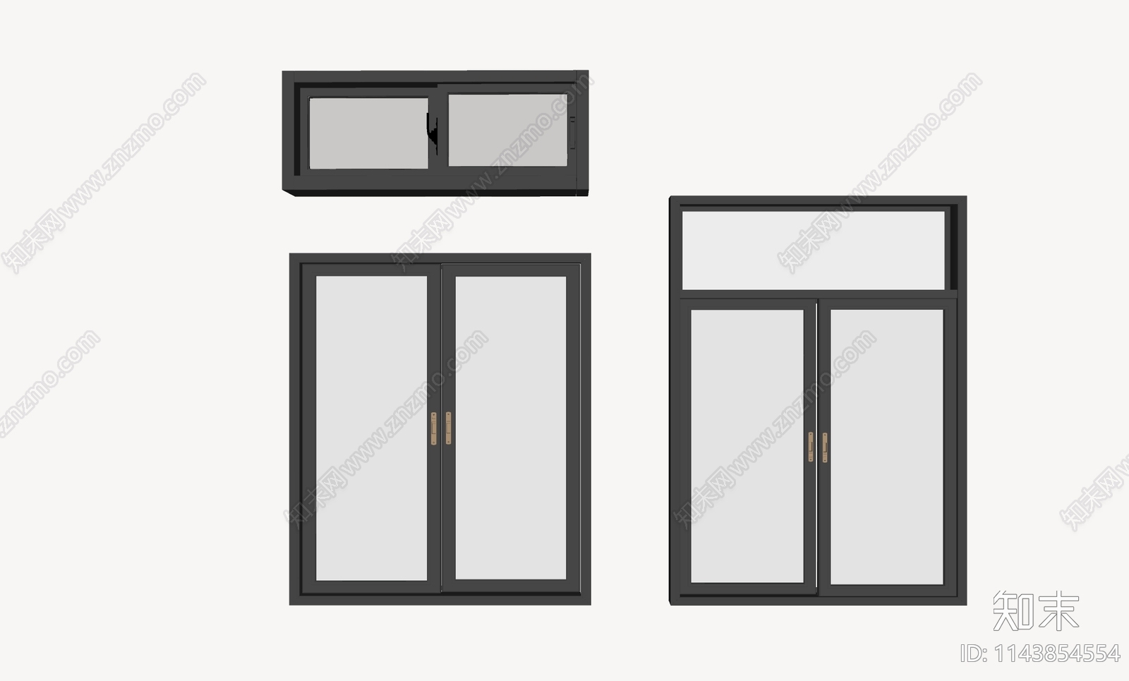 现代推拉窗SU模型下载【ID:1143854554】