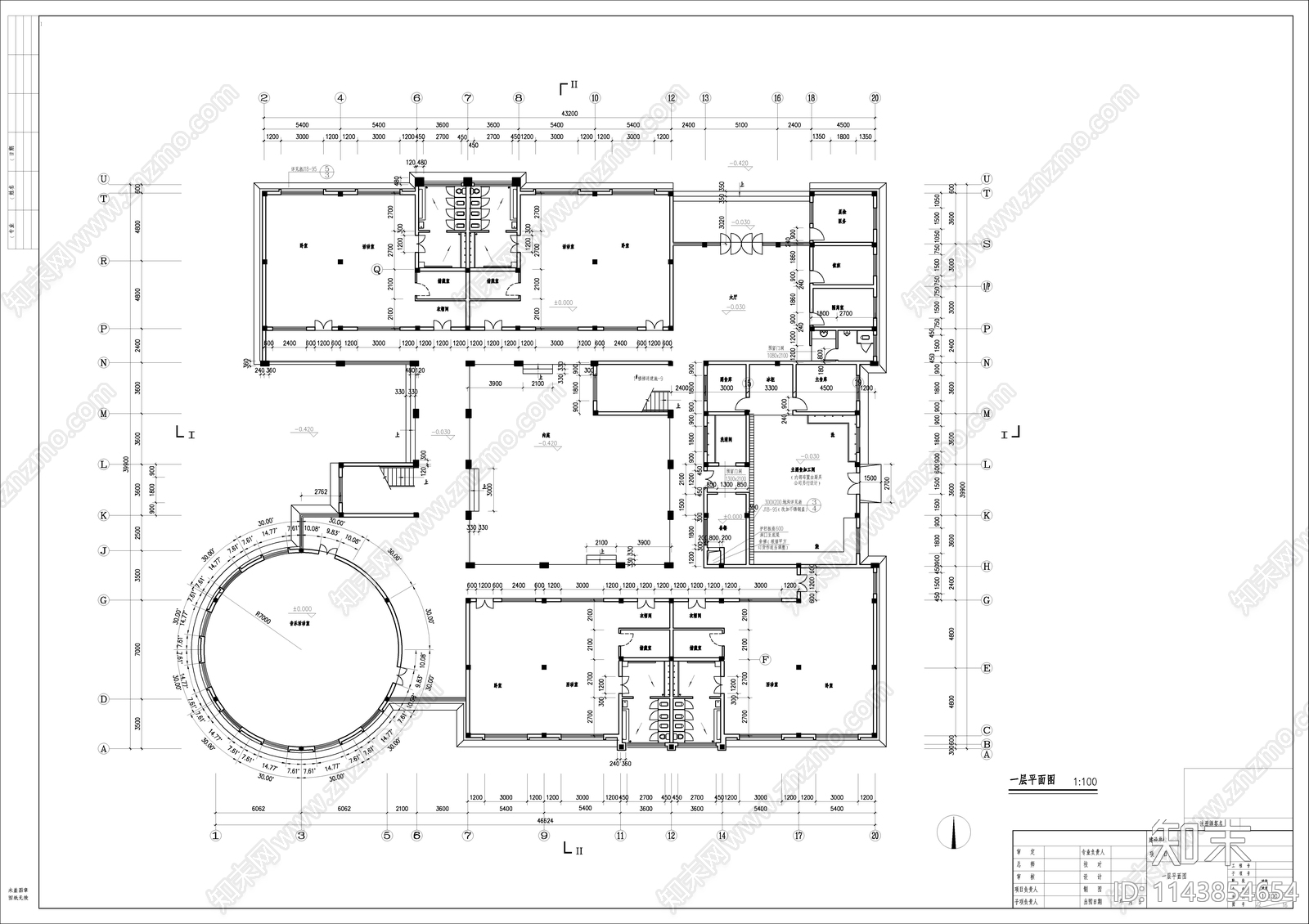 幼儿园施工图建筑cad施工图下载【ID:1143854654】