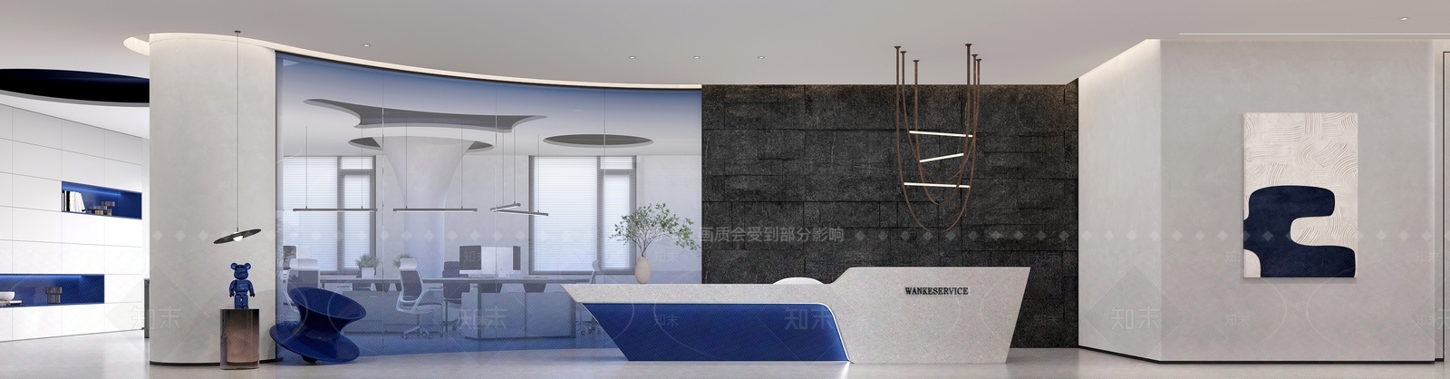 办公大厅3D模型下载【ID:1213993013】