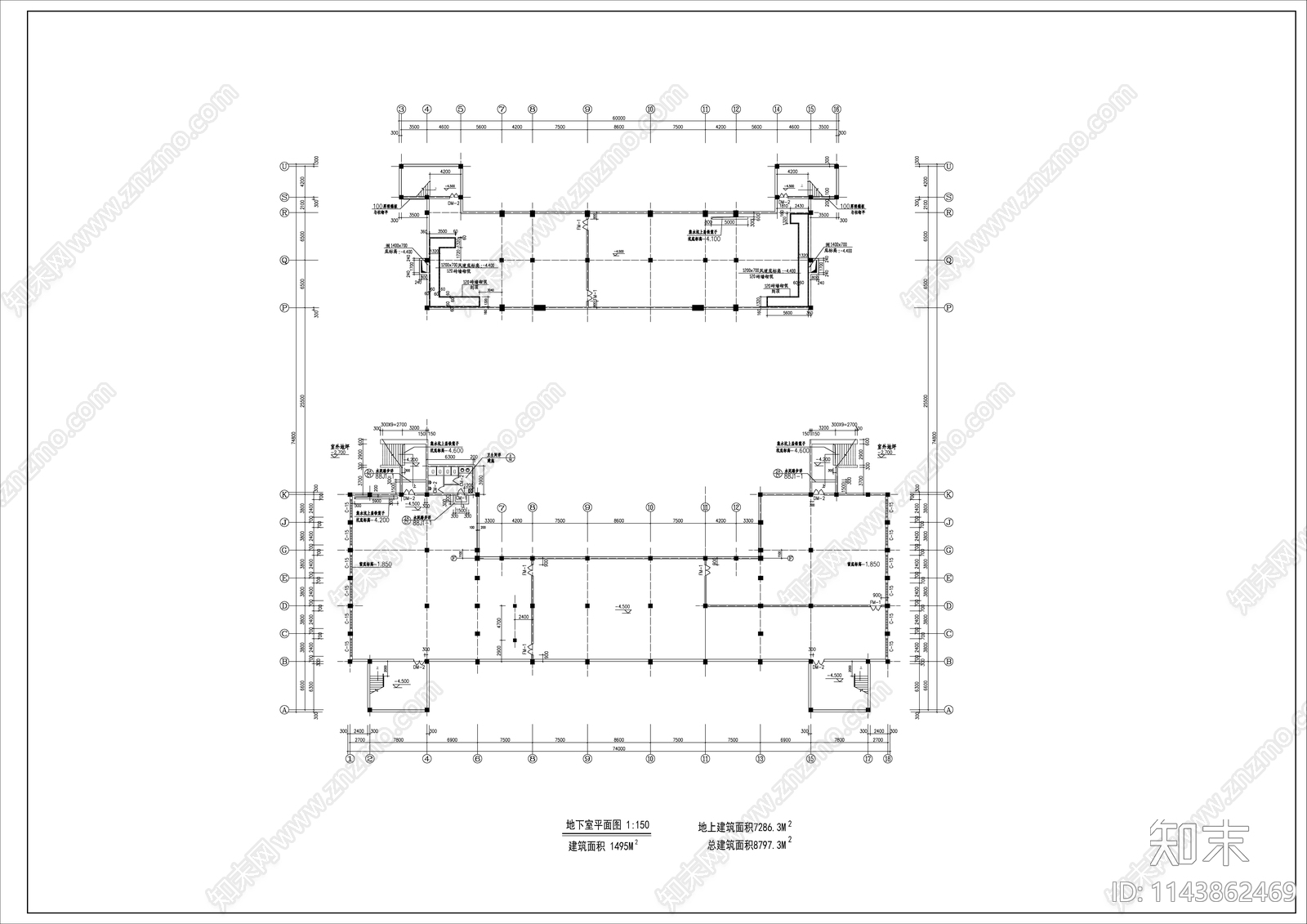 大学礼堂建筑cad施工图下载【ID:1143862469】