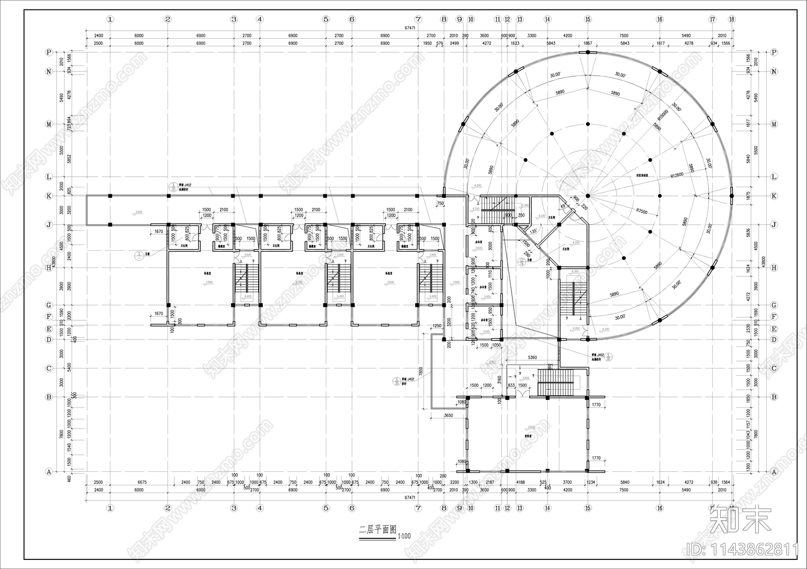 幼儿园建筑cad施工图下载【ID:1143862811】