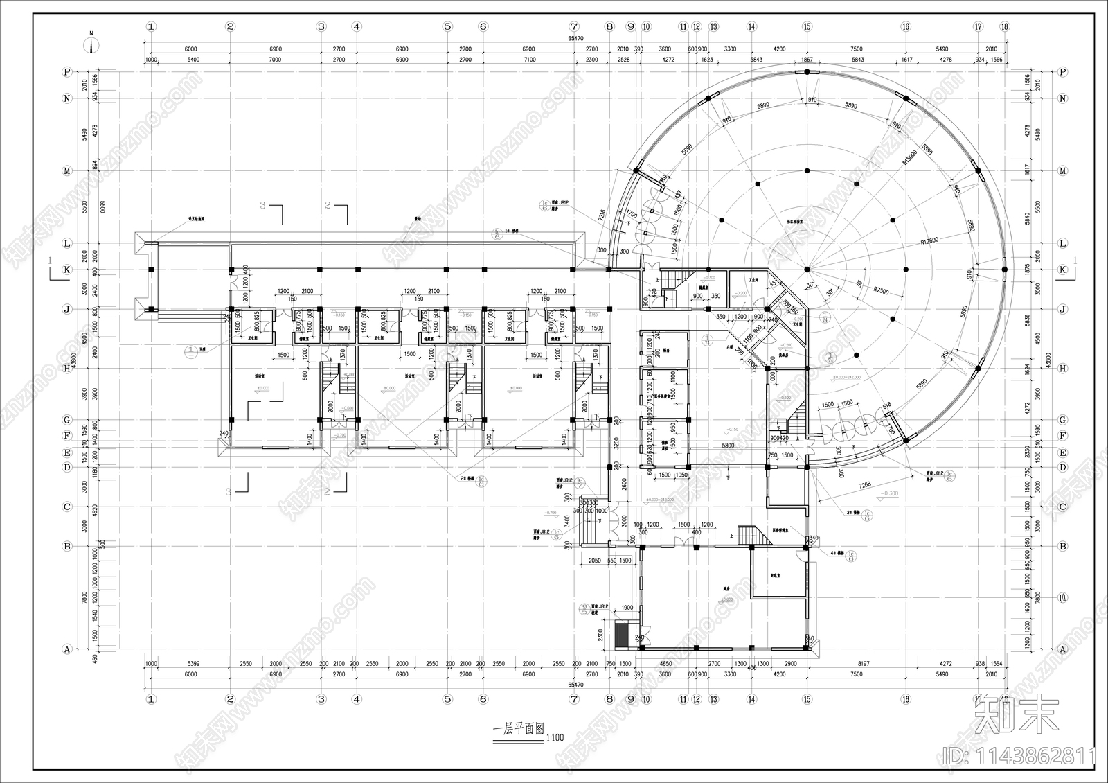 幼儿园建筑cad施工图下载【ID:1143862811】