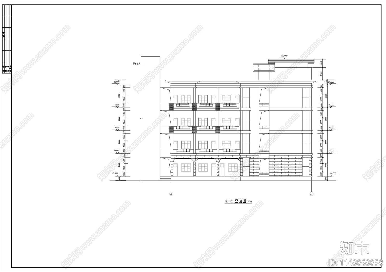 某高中学校教学楼建筑cad施工图下载【ID:1143863858】