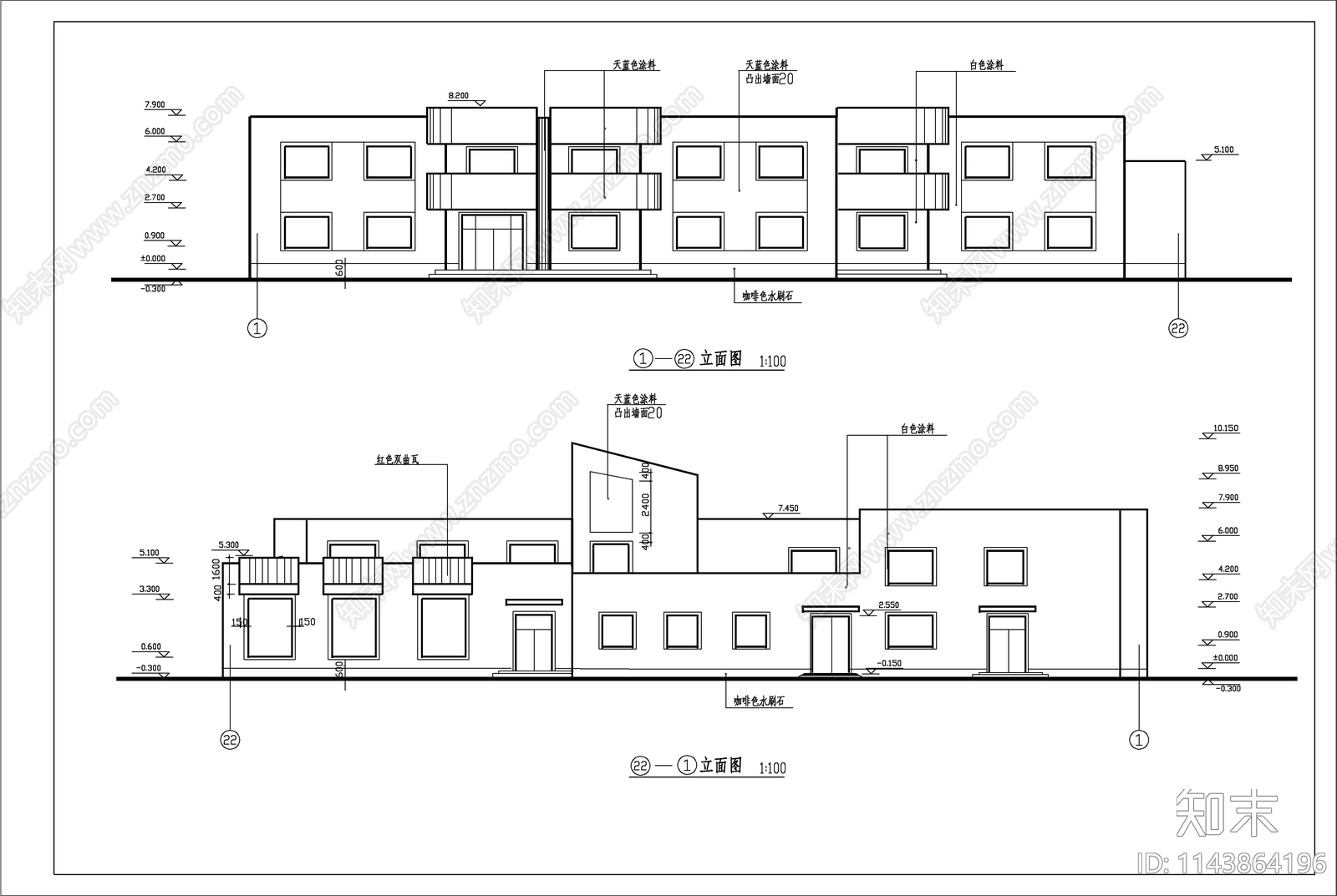 幼儿园建筑cad施工图下载【ID:1143864196】