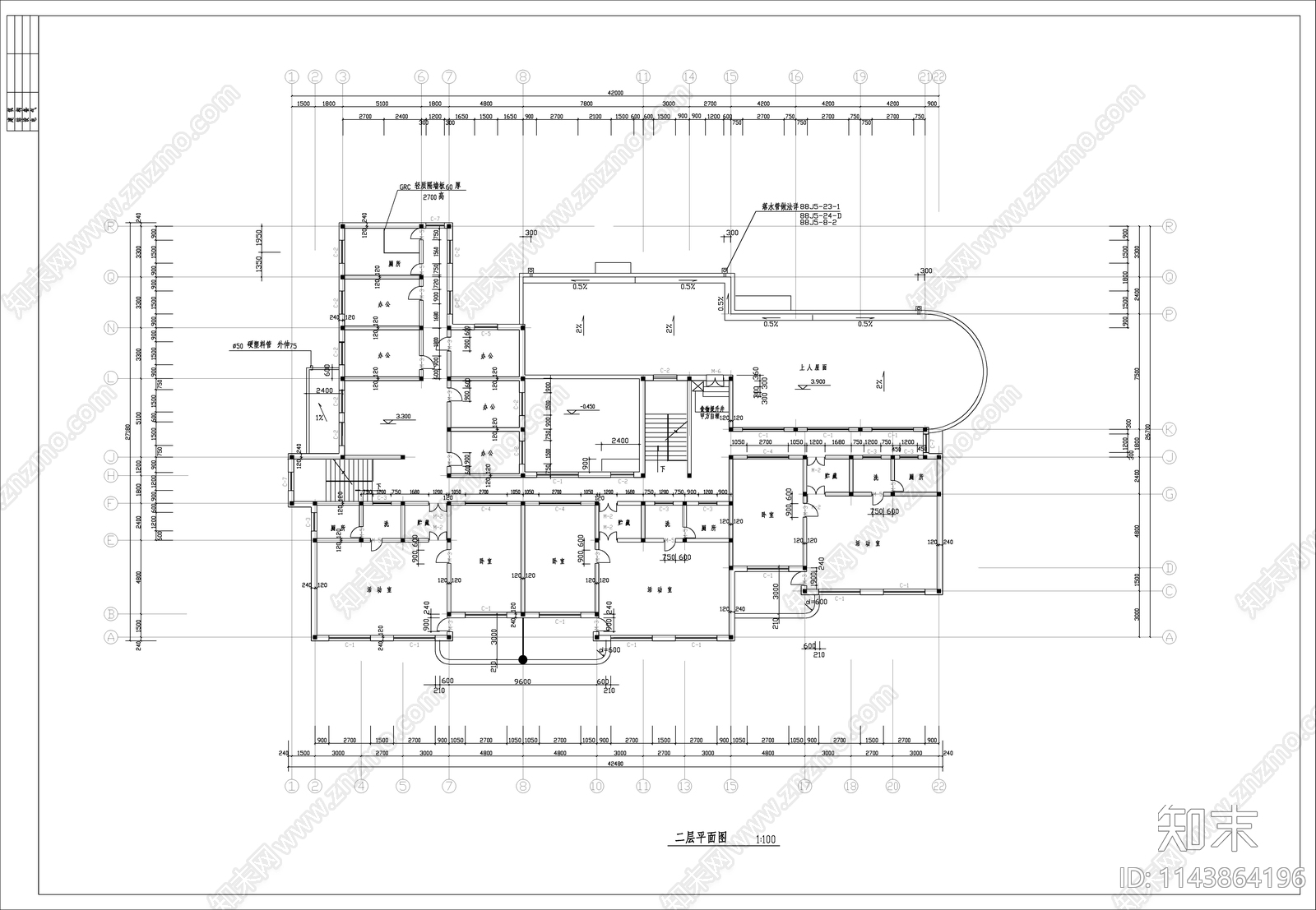 幼儿园建筑cad施工图下载【ID:1143864196】