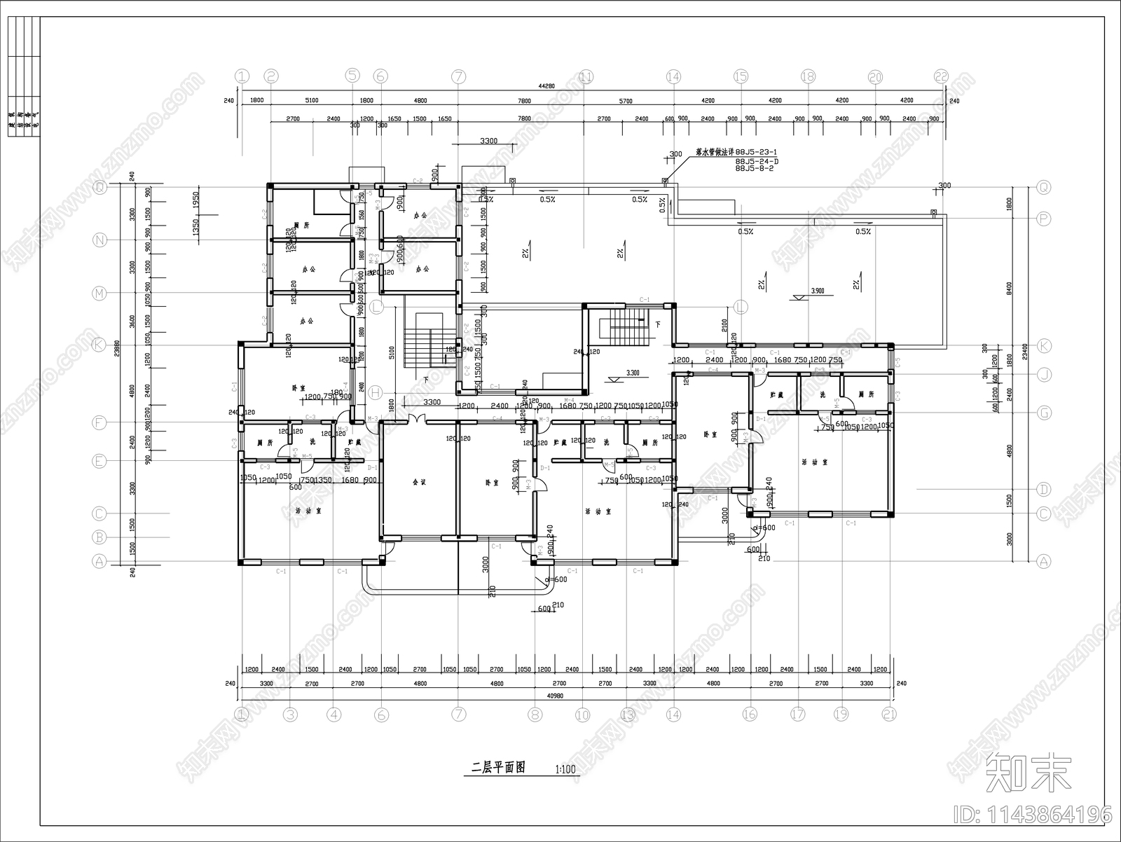 幼儿园建筑cad施工图下载【ID:1143864196】