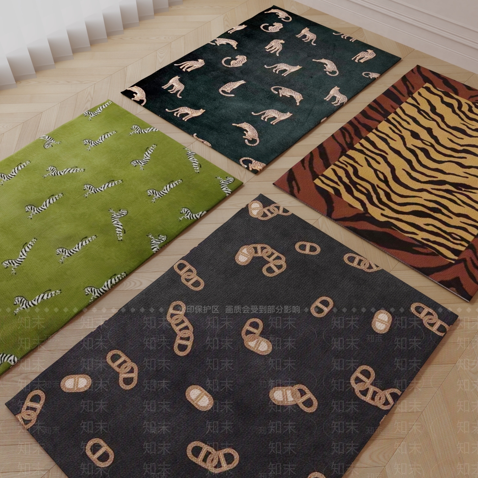 现代奶油风羊毛地毯SU模型下载【ID:1143864673】