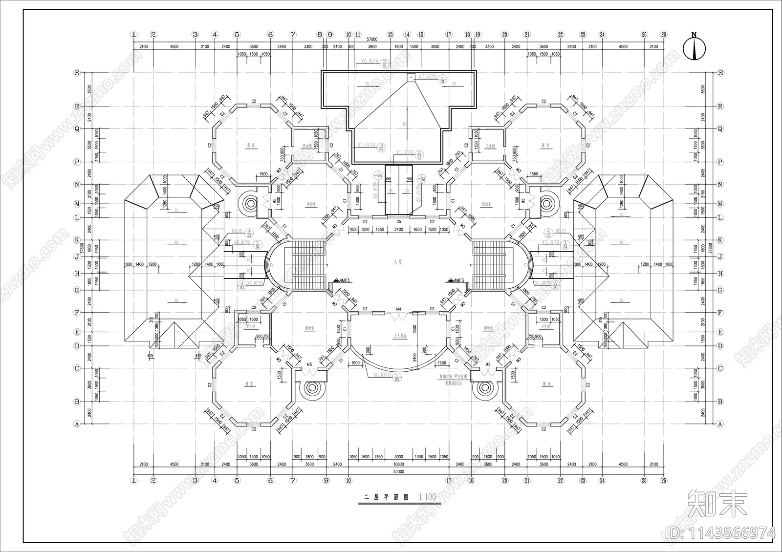 欧式幼儿园建筑cad施工图下载【ID:1143866974】