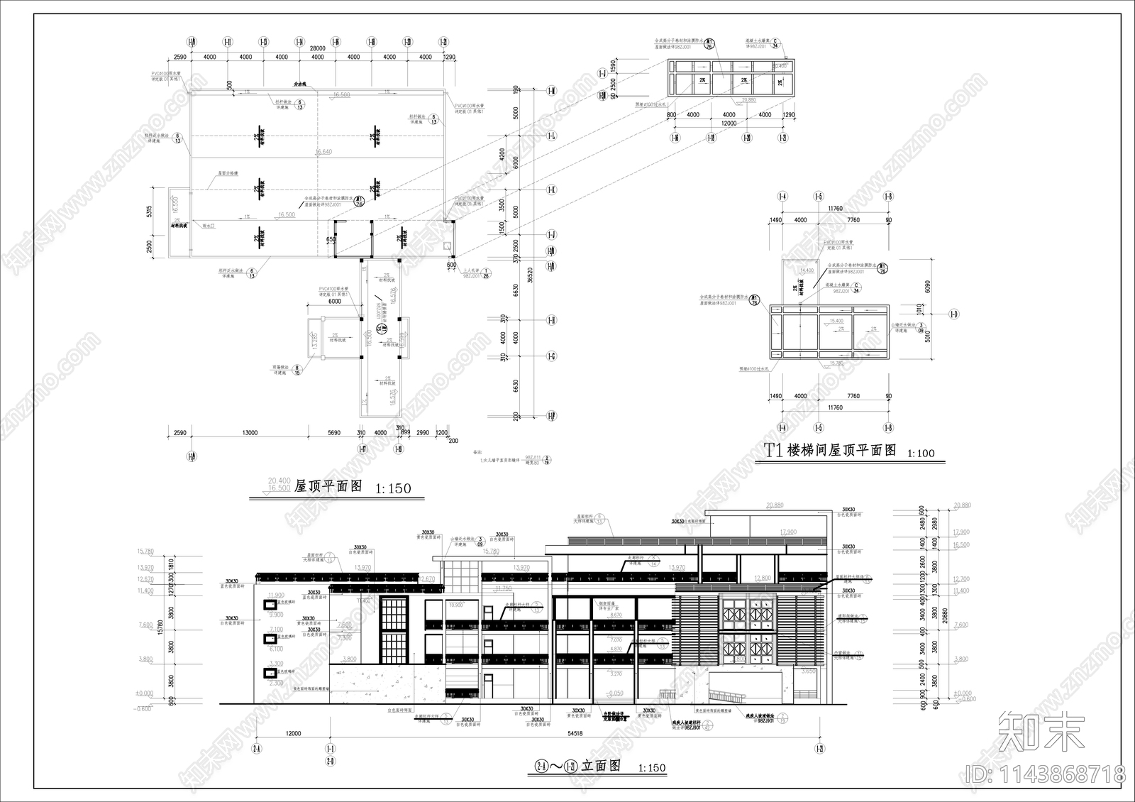 艺术教学楼建筑cad施工图下载【ID:1143868718】