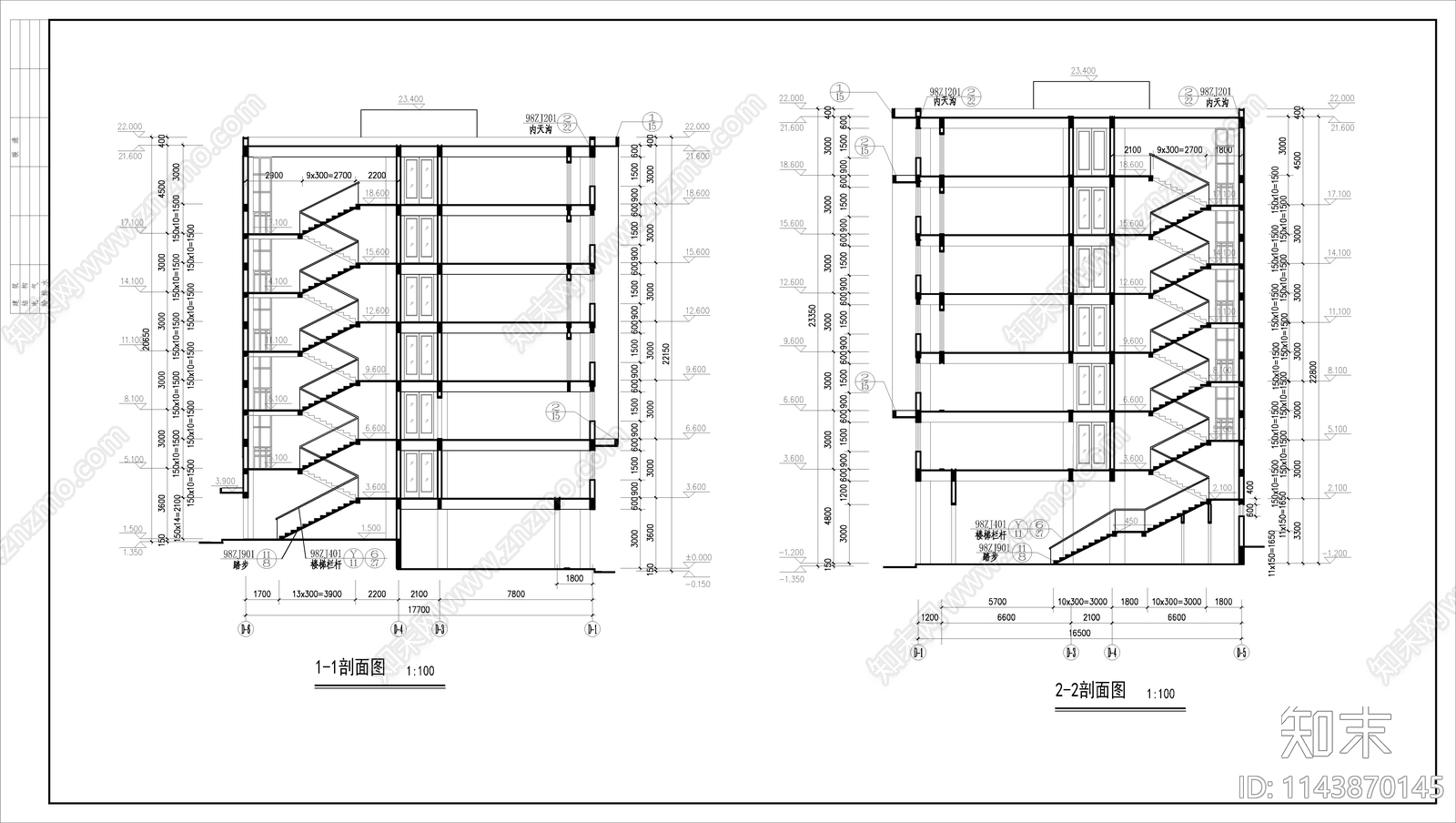 学生公寓建筑cad施工图下载【ID:1143870145】