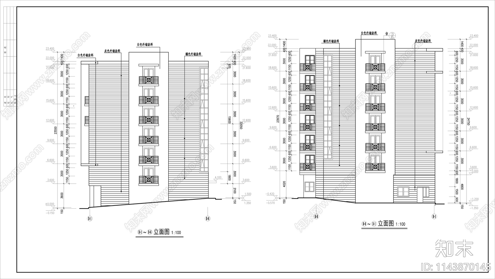 学生公寓建筑cad施工图下载【ID:1143870145】