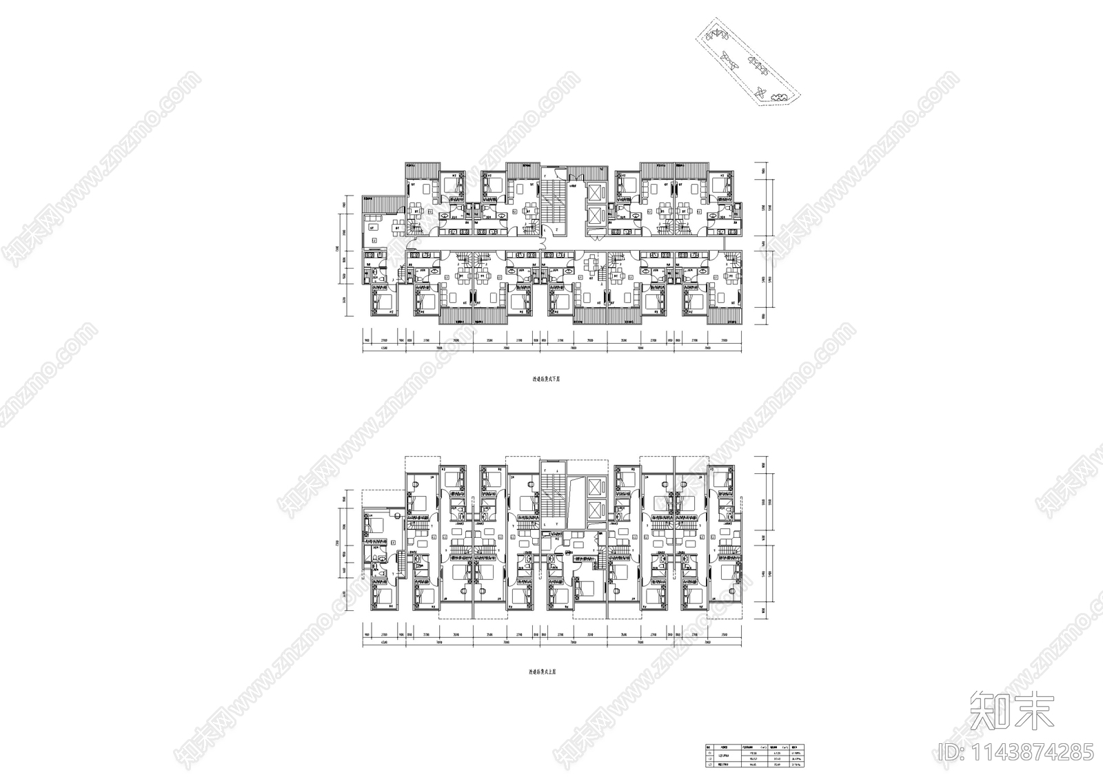 47套青年单身居家小公寓建筑平面图cad施工图下载【ID:1143874285】