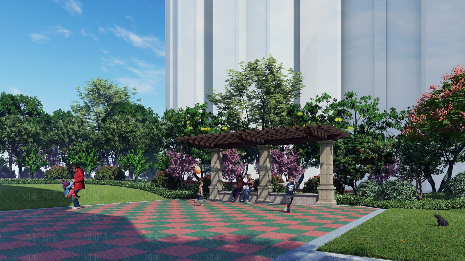新中式口袋公园SU模型下载【ID:1143876680】