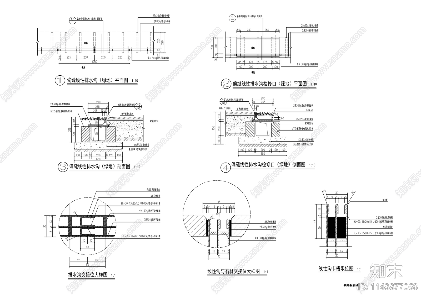 各类排水沟大样cad施工图下载【ID:1143877068】