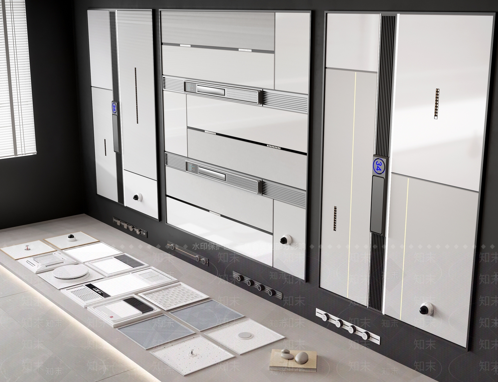 现代铝扣板吊顶3D模型下载【ID:1143889557】