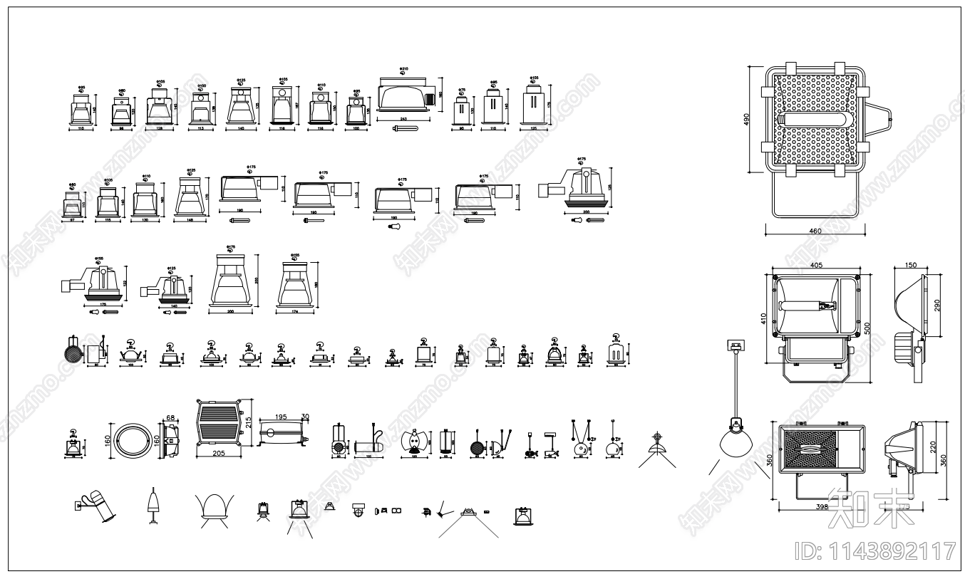 射灯模块施工图下载【ID:1143892117】