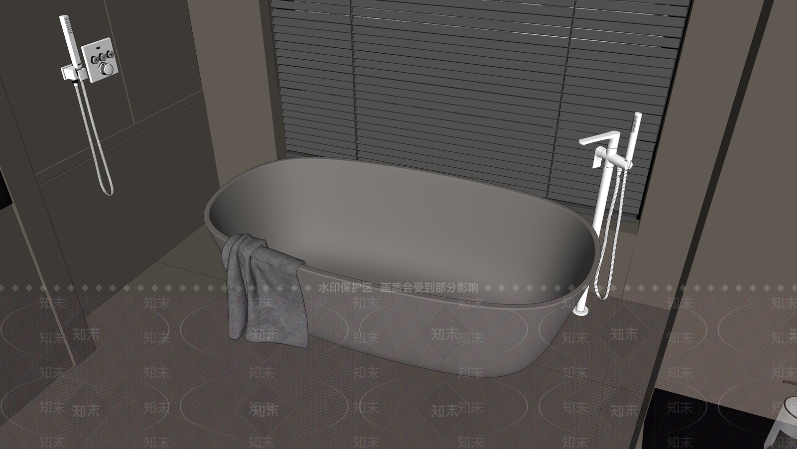 浴缸SU模型下载【ID:1143896028】