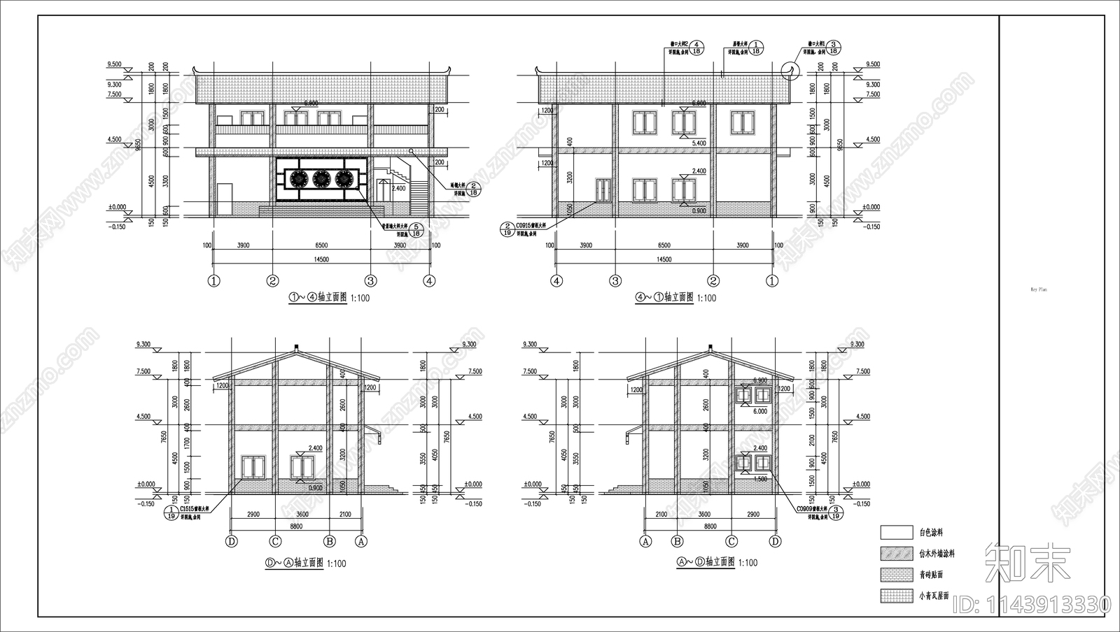 某乡村舞台综合楼建筑cad施工图下载【ID:1143913330】