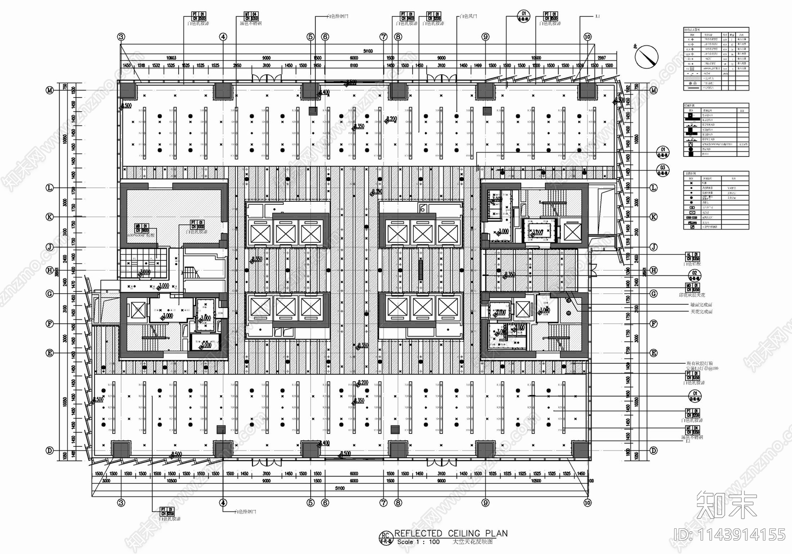 办公楼大堂公区电梯厅cad施工图下载【ID:1143914155】