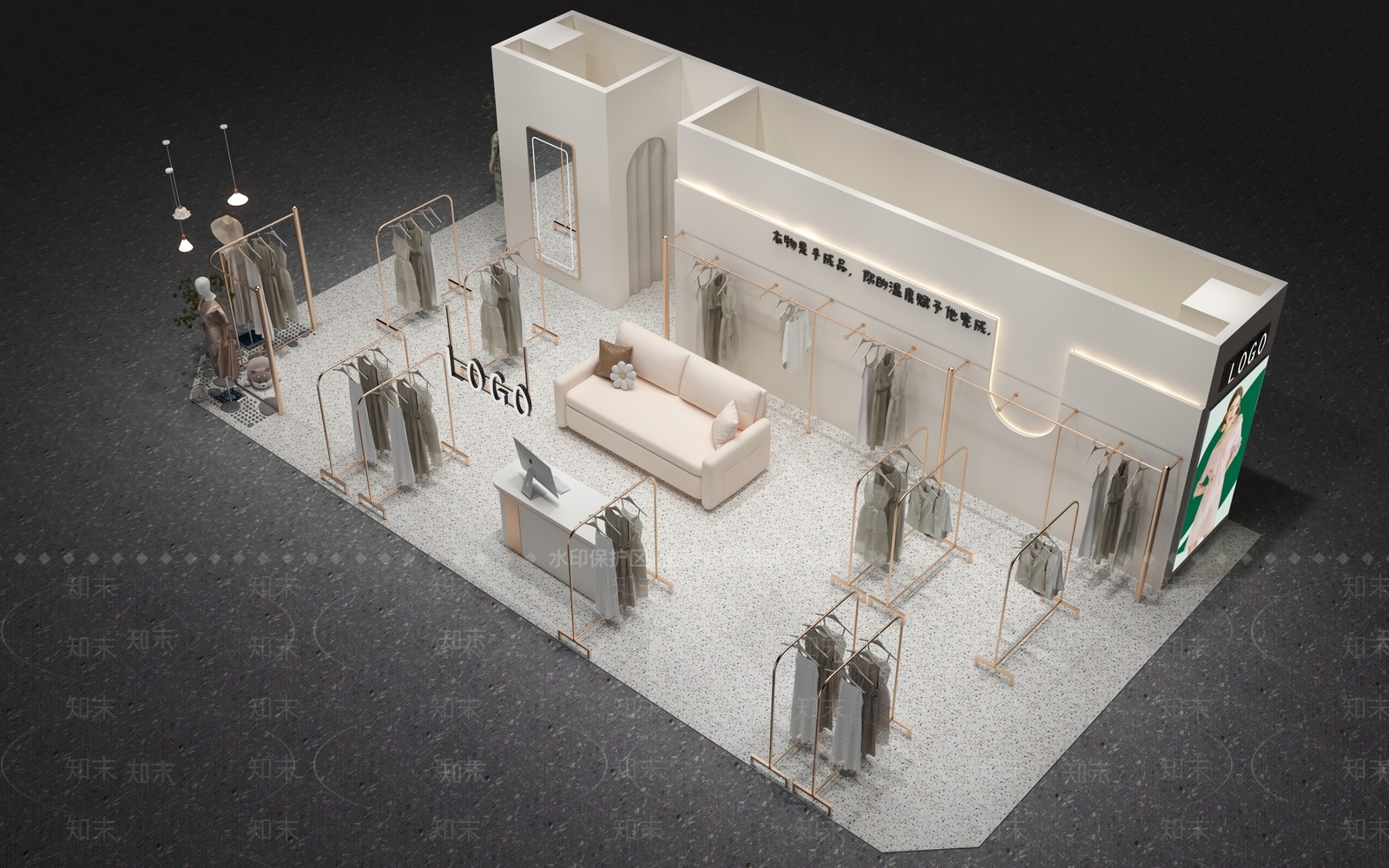 现代商场女装店3D模型下载【ID:1143915302】