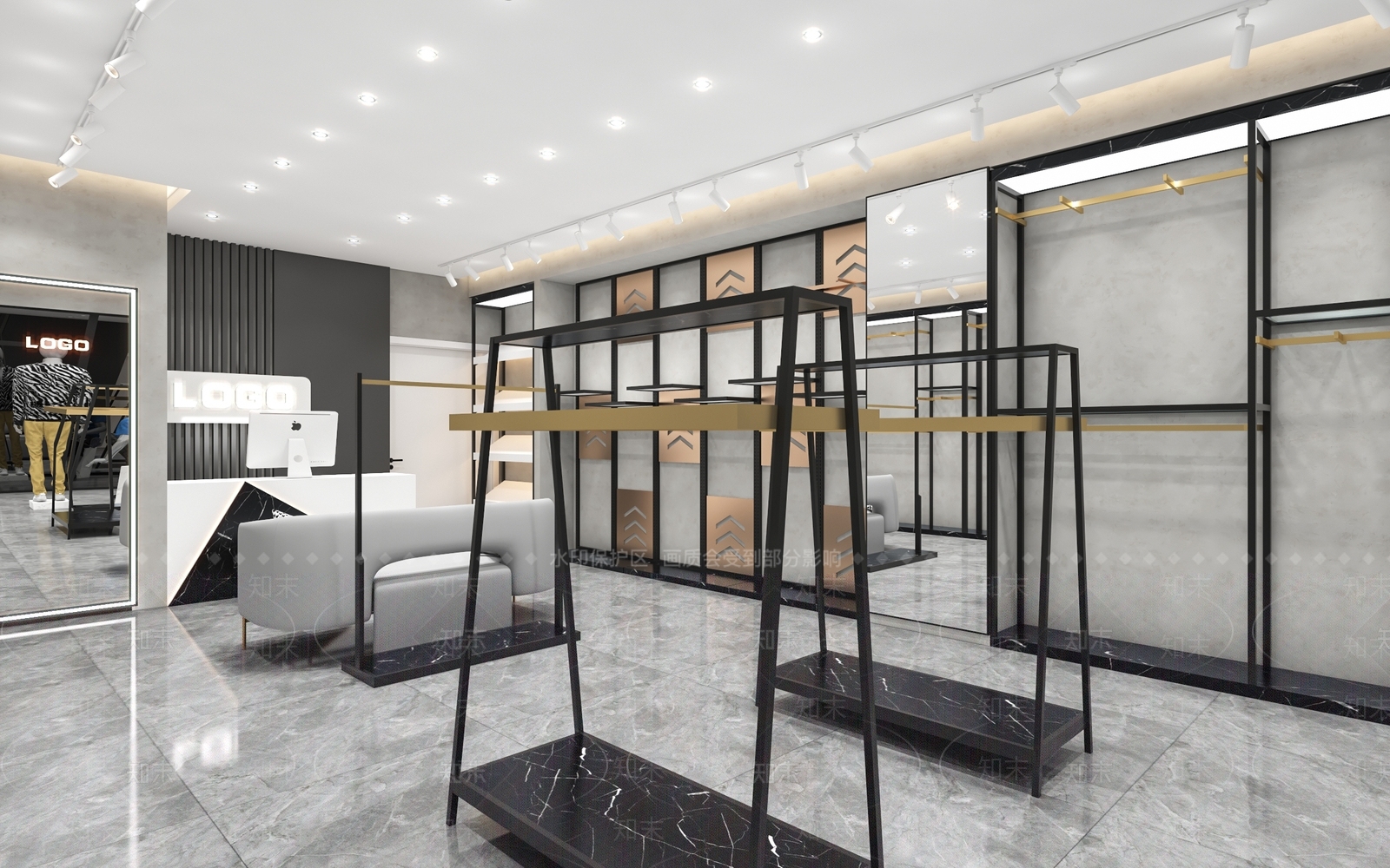 现代男服装店3D模型下载【ID:1143915707】