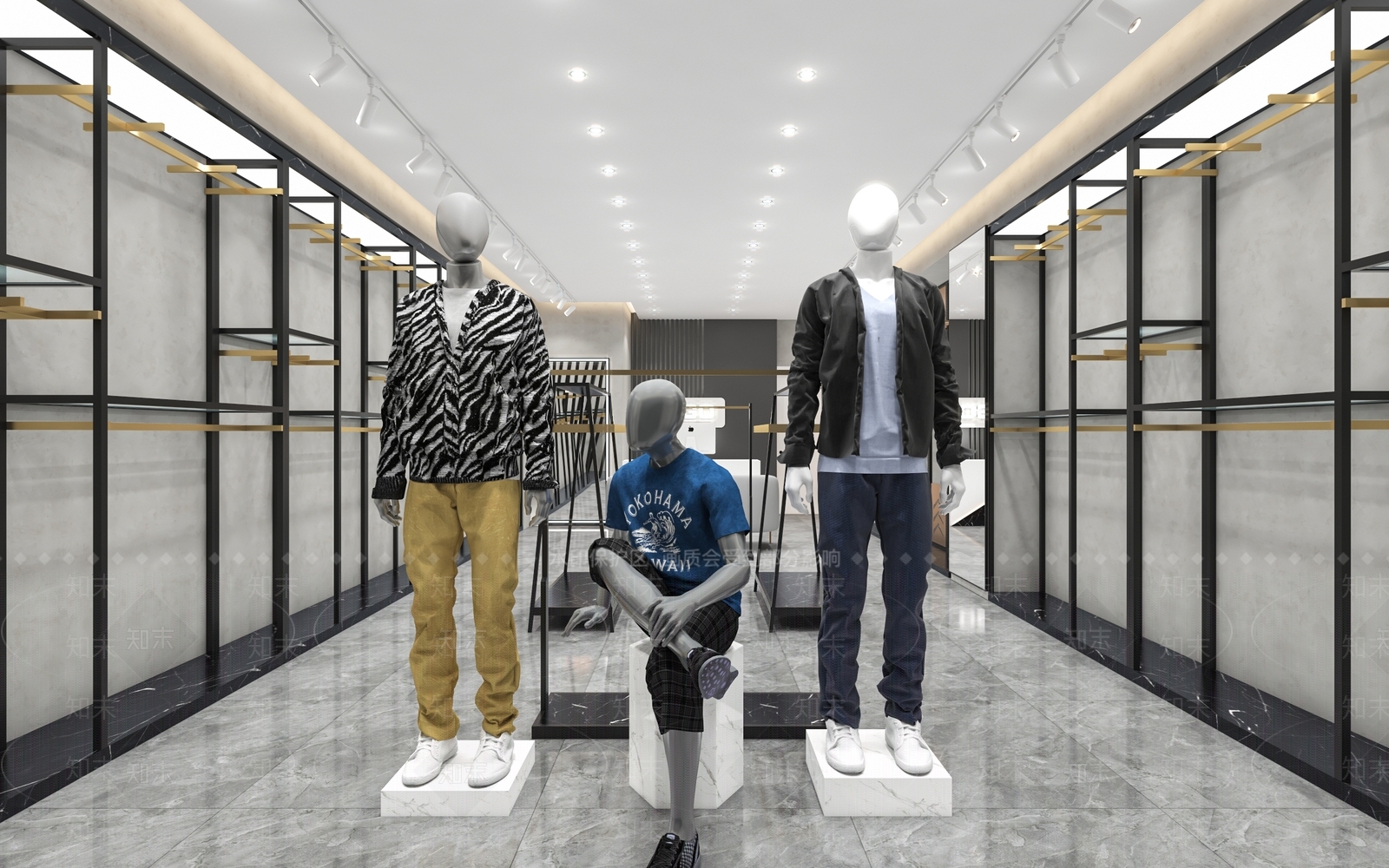 现代男服装店3D模型下载【ID:1143915707】