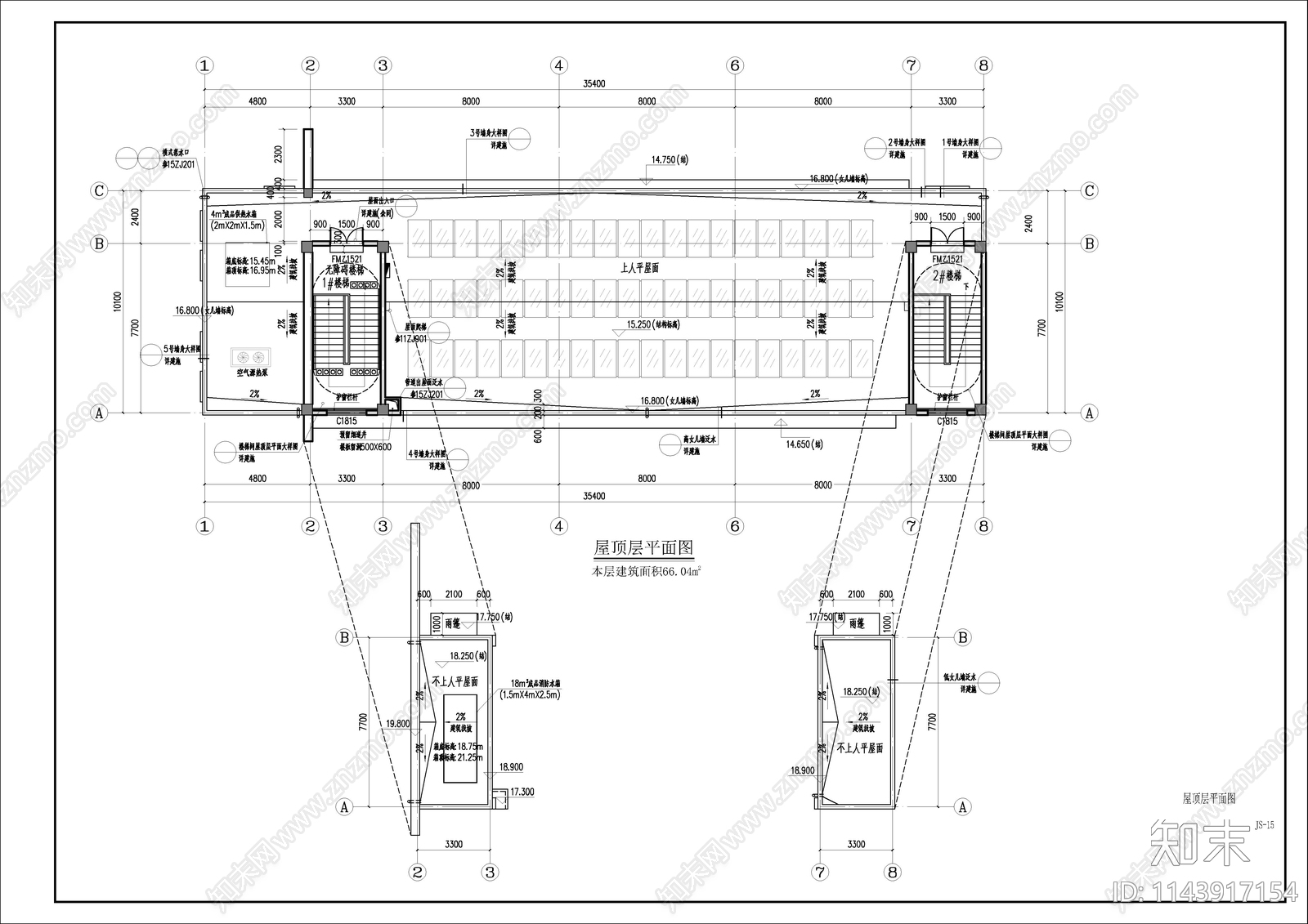 装配式办公及附属用房建筑cad施工图下载【ID:1143917154】