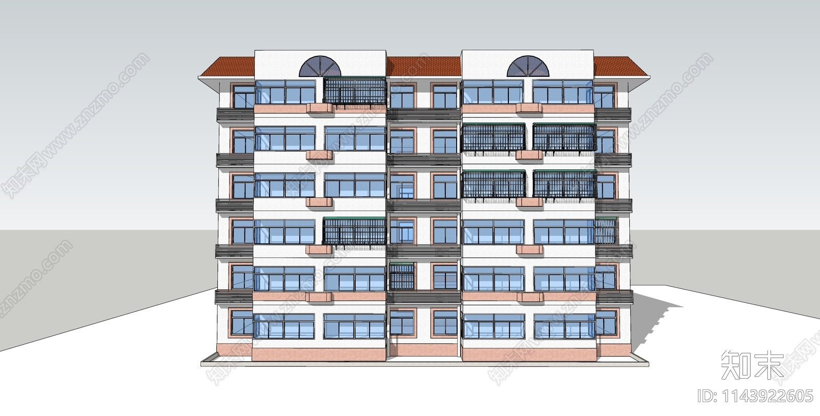 现代多层住宅SU模型下载【ID:1143922605】