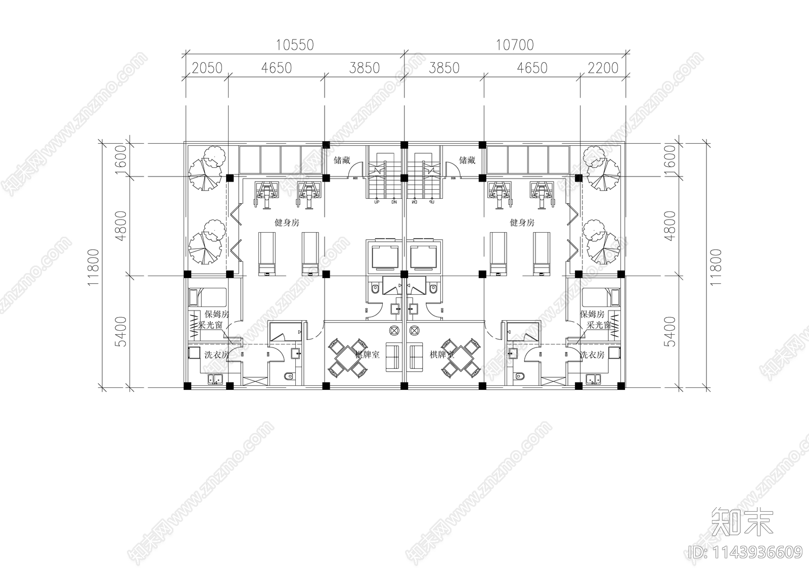 高端低密度开放式商业街cad施工图下载【ID:1143936609】