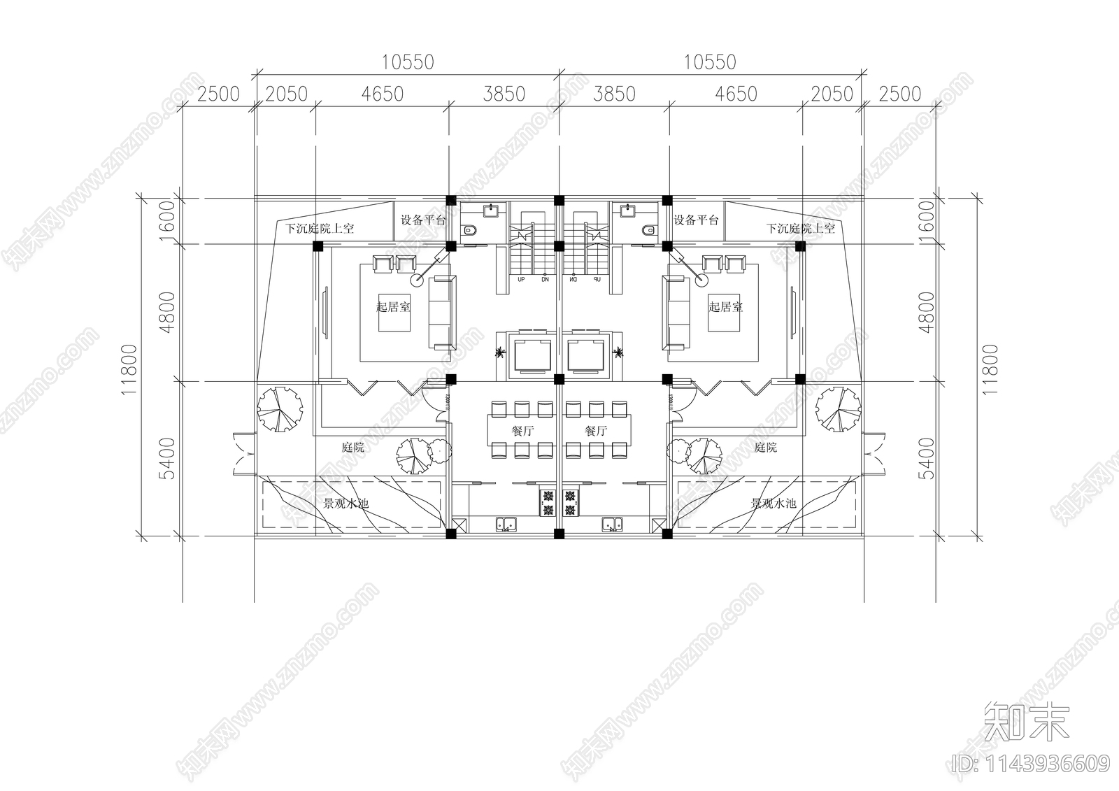 高端低密度开放式商业街cad施工图下载【ID:1143936609】