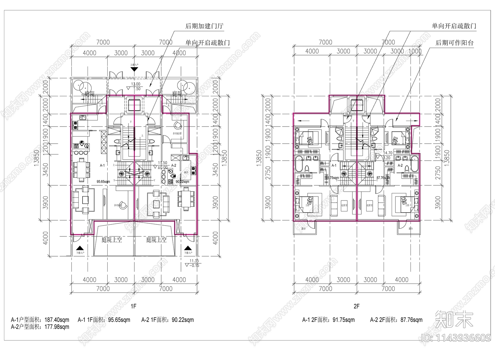 高端低密度开放式商业街cad施工图下载【ID:1143936609】