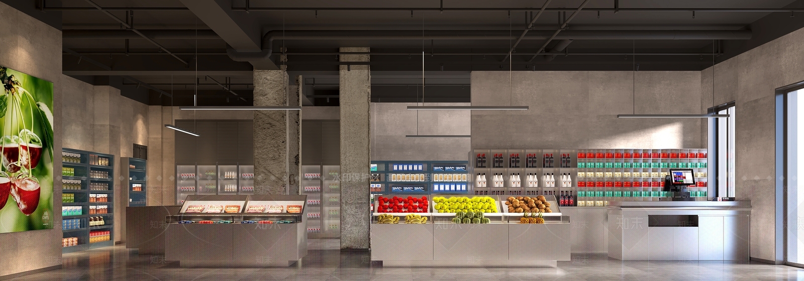 现代超市3D模型下载【ID:1143940885】
